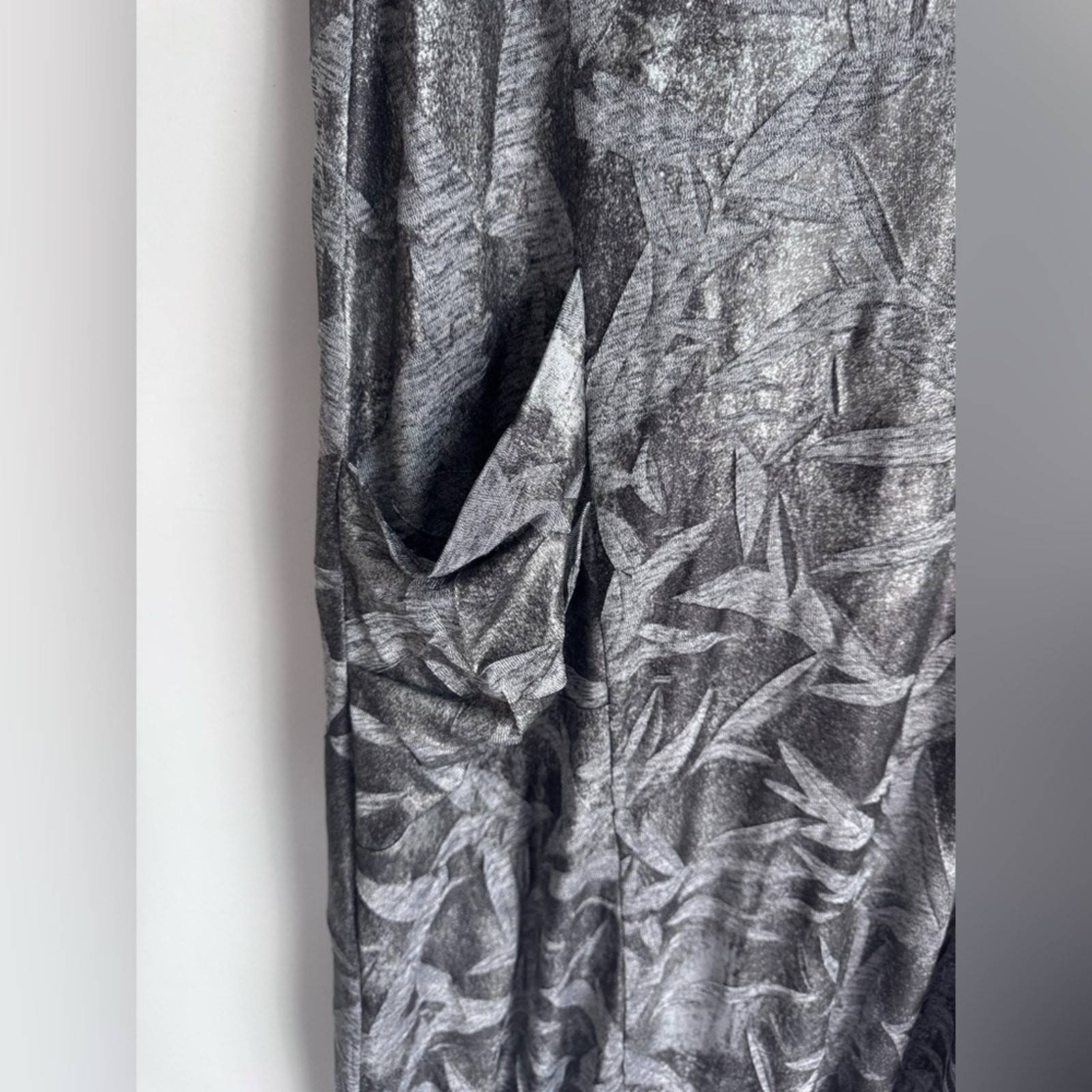 LACE Lagenlook Minimalist Gray Dress Size XL French Canada Cut Out Texture