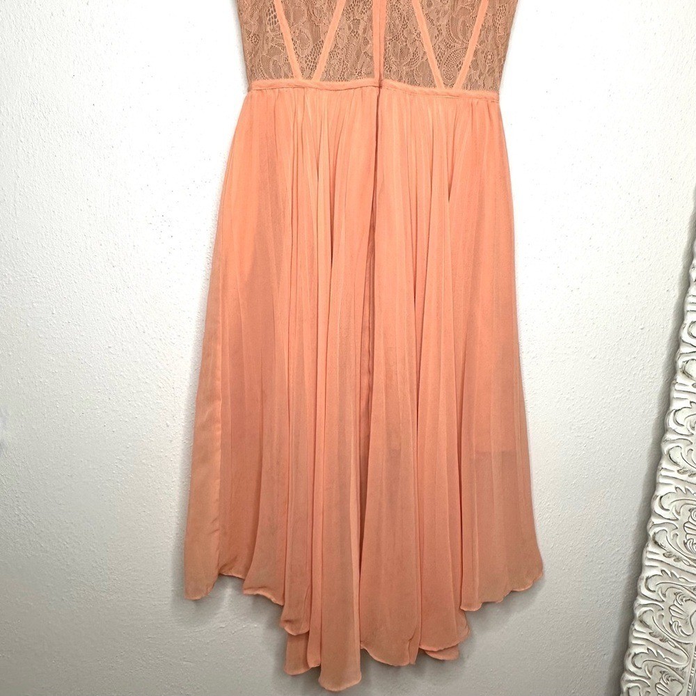 BCBG Paris Lingerie Illusion Lace Pleated Dress Size 4