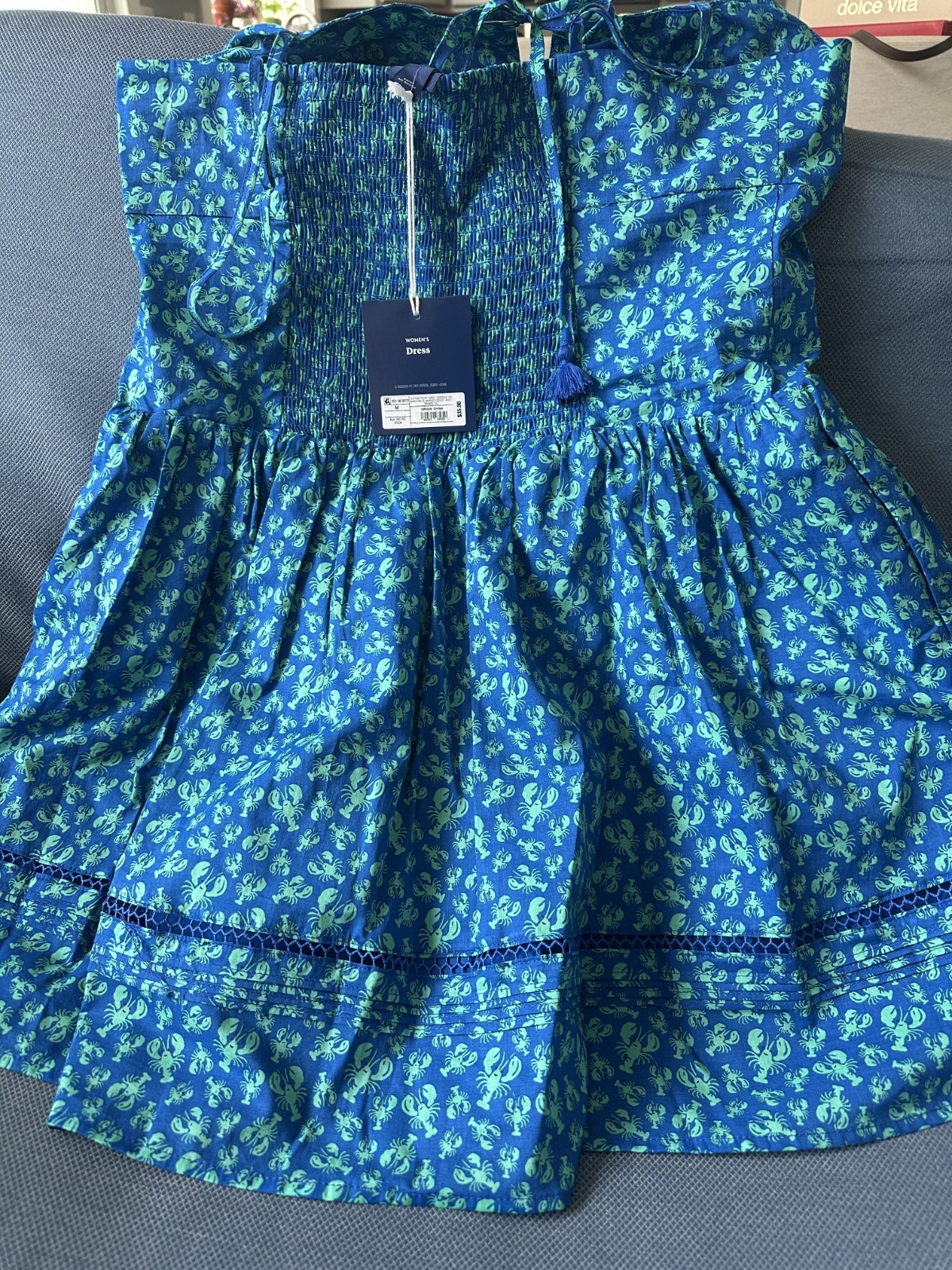 Women’s Lobsters Drop Waist Mini Dress Cobalt Blue – Roller Rabbit M
