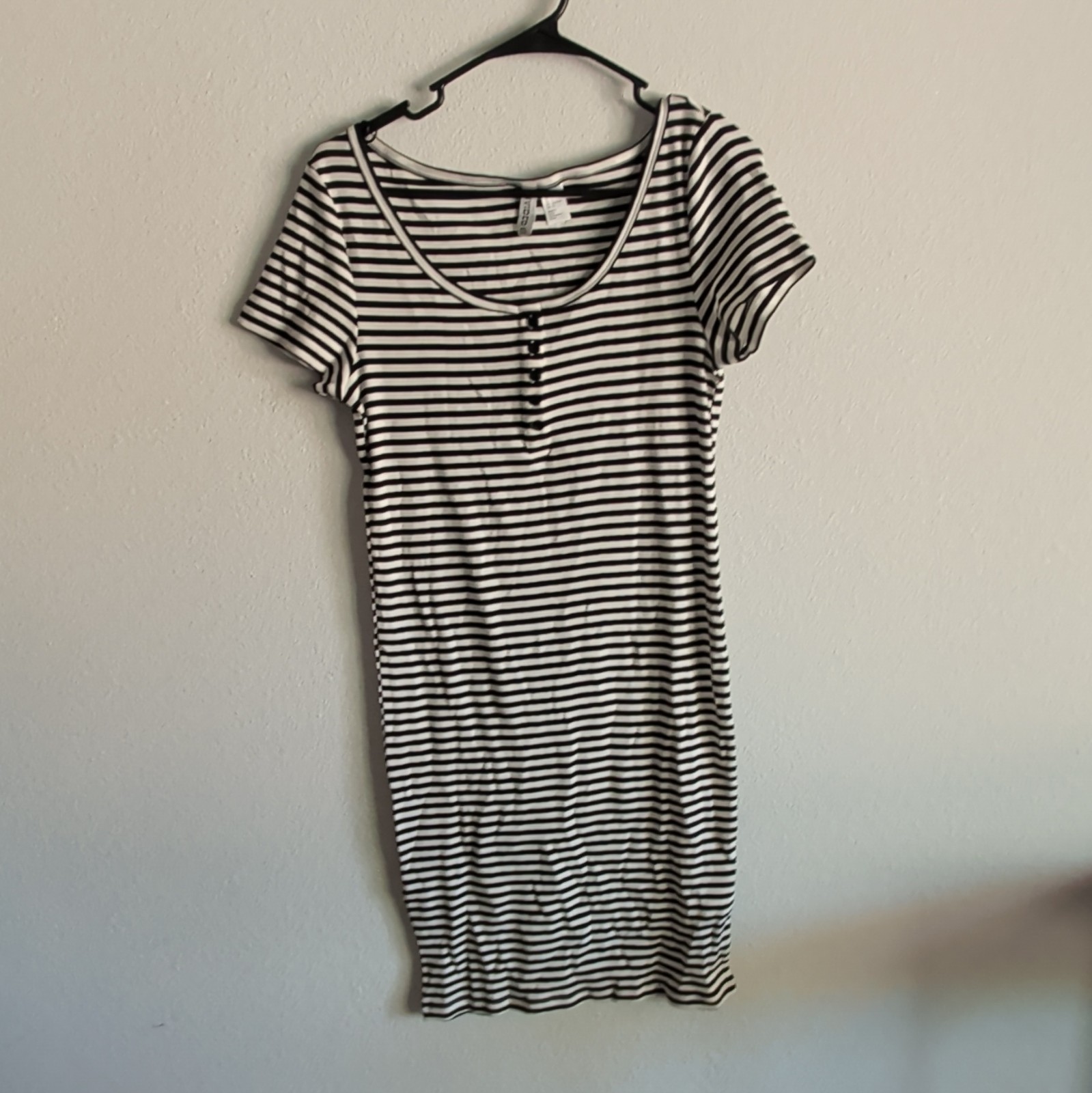 Divided Stripped Fitted Casual Dress L