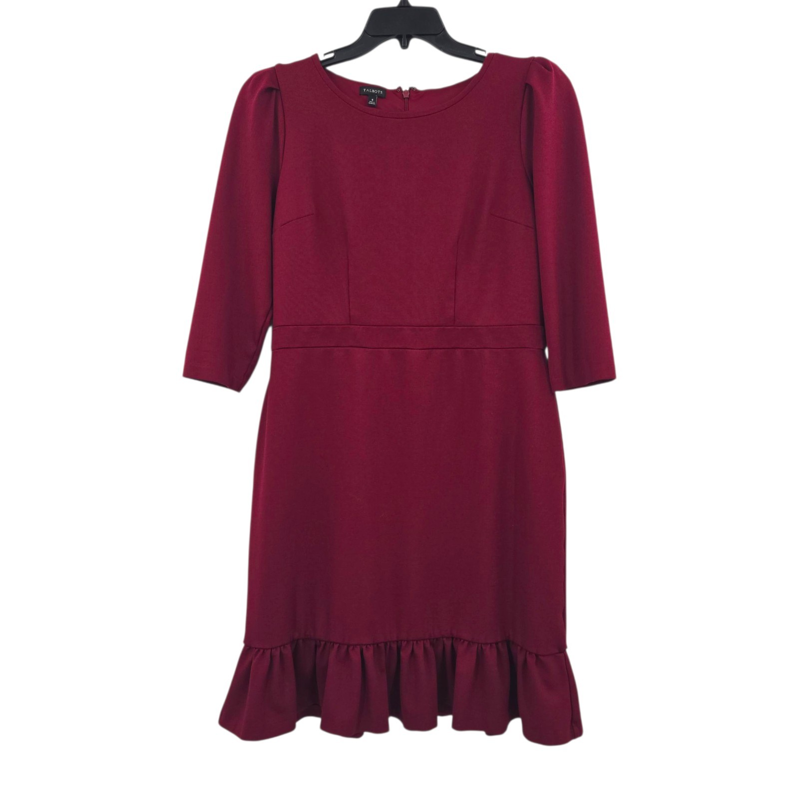Talbots Women’s 3/4 Sleeve Dress Red Size 8