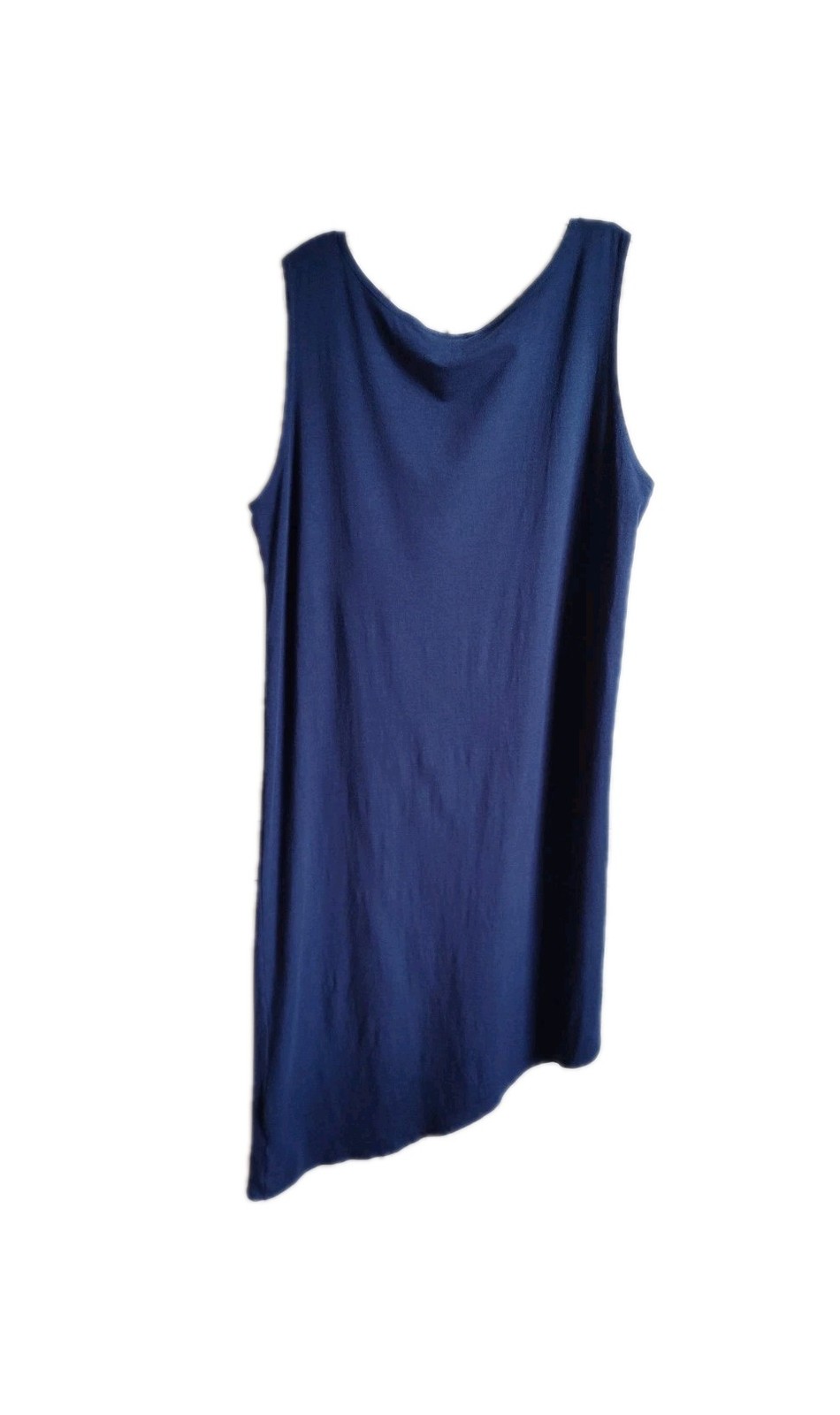 Bryn Walker Midi/Maxi Navy Blue Dress Asymmetrical Sleeveless Size M Bamboo