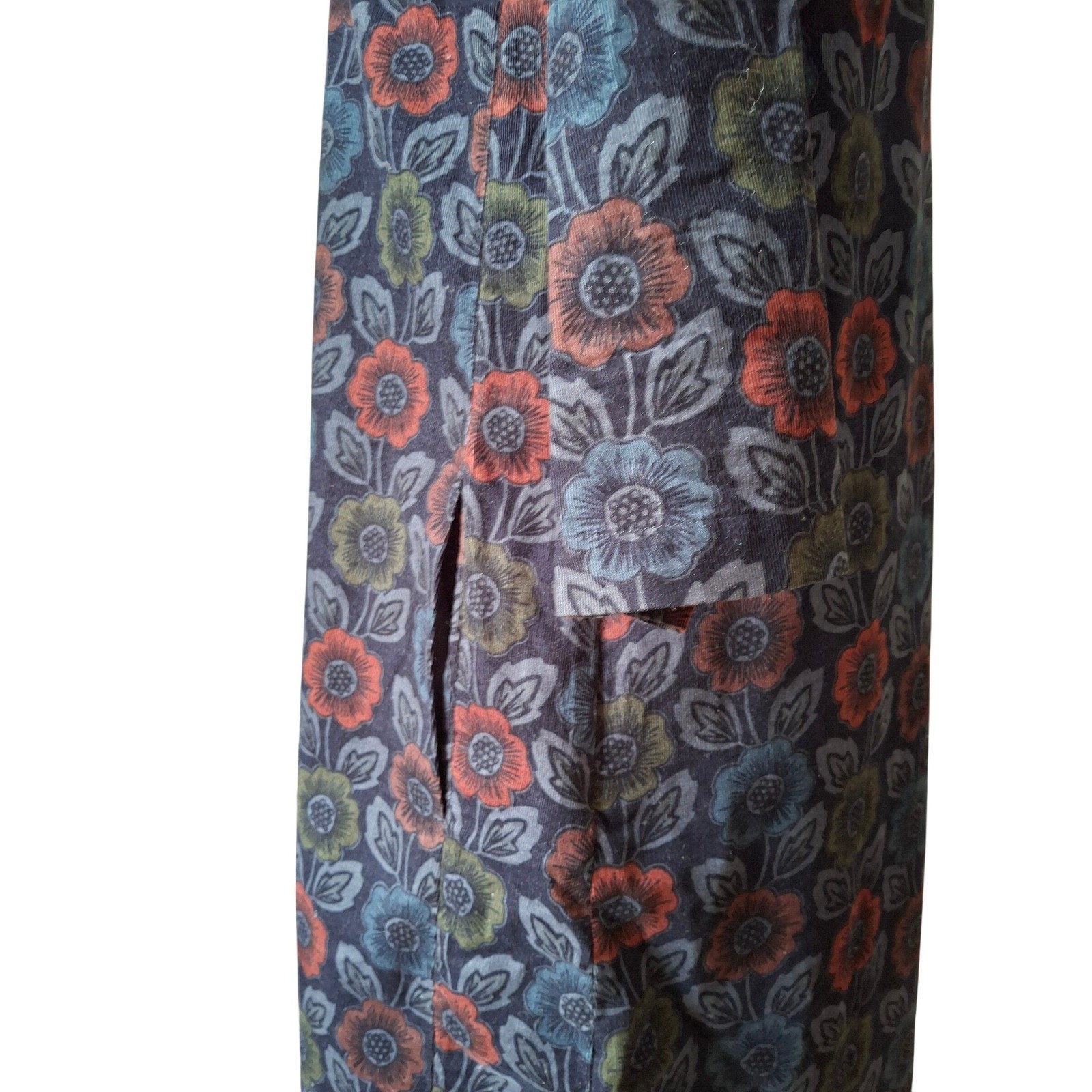 Seasalt Cornwall West Pentire Dress Navy Blue Floral Corduroy Shift Size 10 US