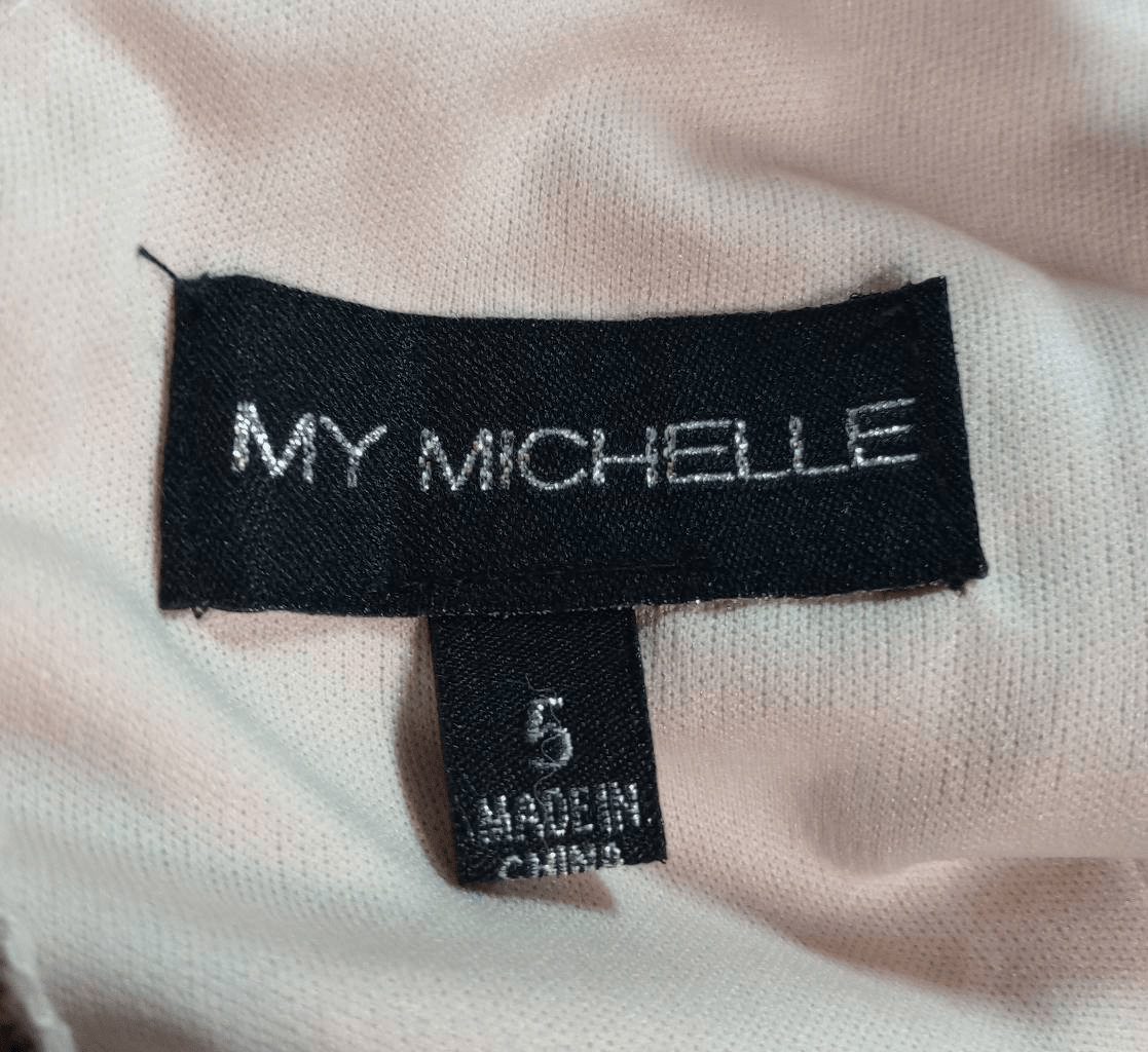 My Michelle Dress Junior 5 Red Spaghetti Strap Sequin Knee Length Y2K Self Bra