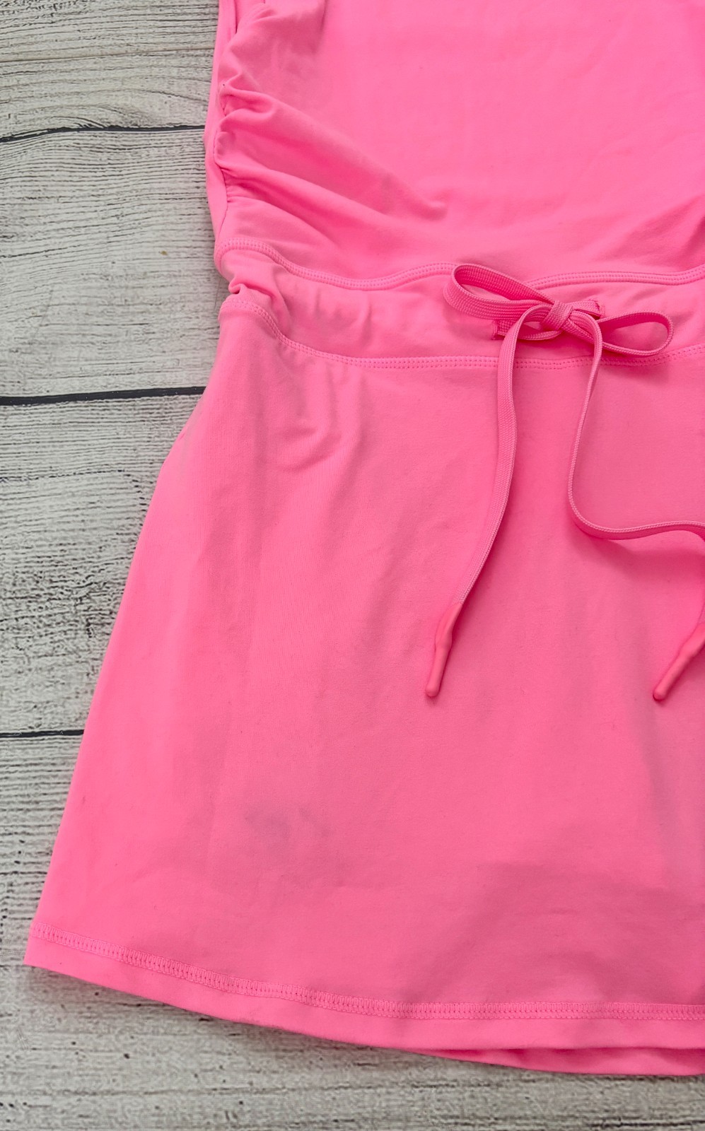 FREE PEOPLE MOVEMENT EASY DOES IT Womens Sz Small Pink Cut Out Back Shorts Dress