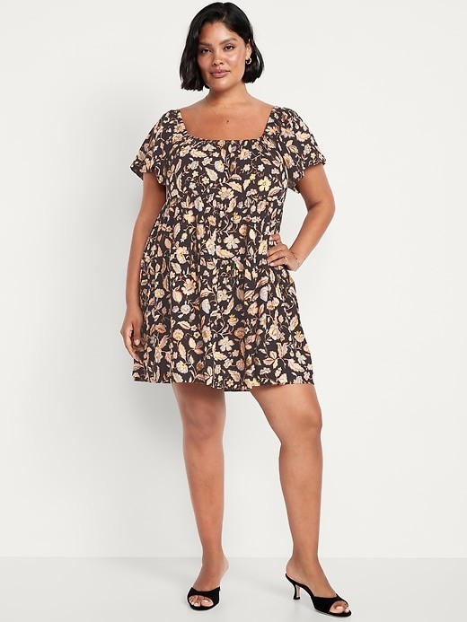 OLD NAVY ~ New! NWT M L XL or XXL ~ BLACK FLORAL Mini Floral Swing Dress b57