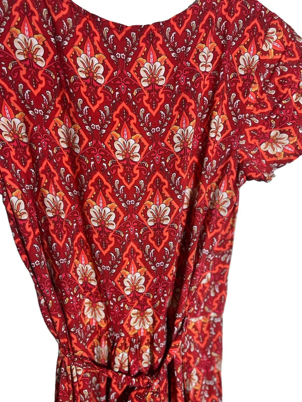 Pretty Garden Maxi Wrap Dress Border Print Small