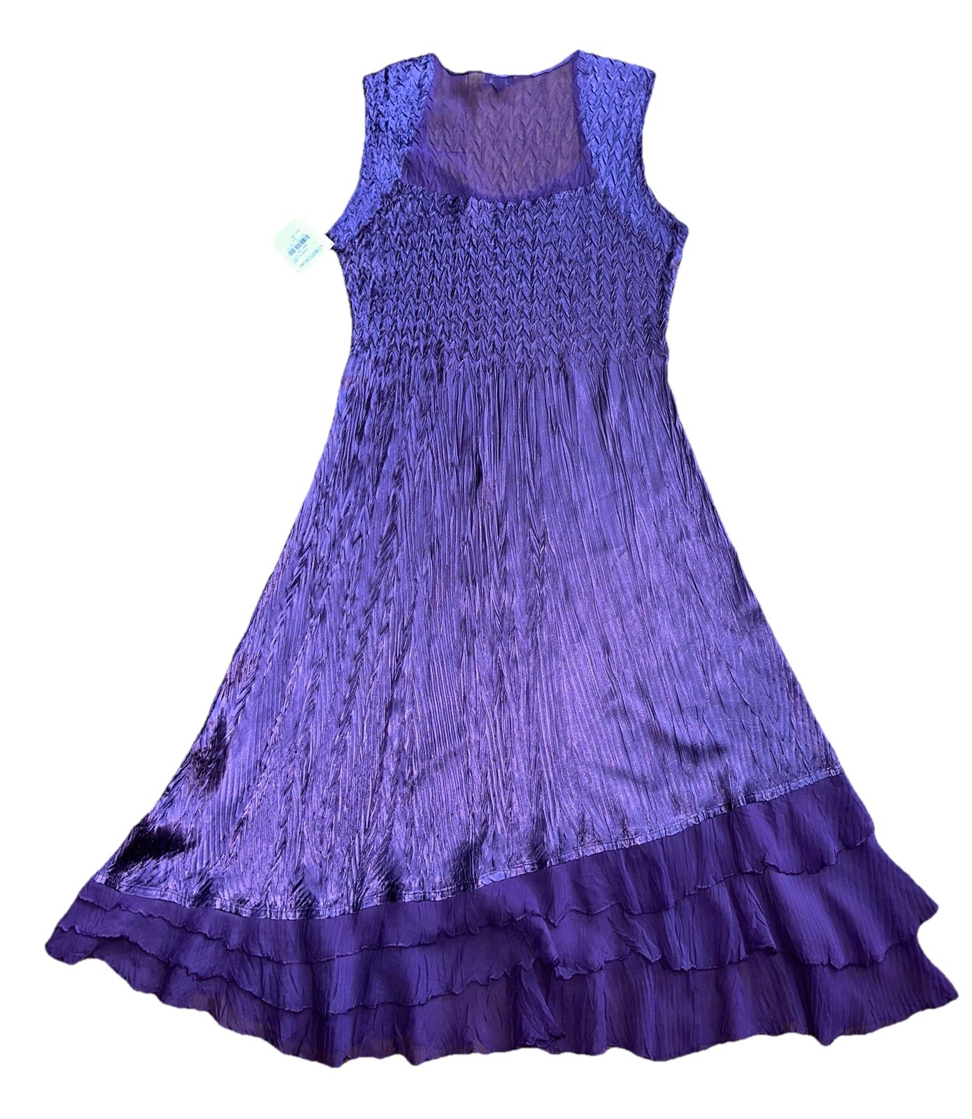 NEW Komarov Charmeuse & Chiffon Cocktail Dress Purple Noble Italy Size M