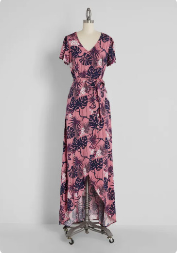 Modcloth x Collectif Pink Tropical Palm maxi dress. Size 22 NWT