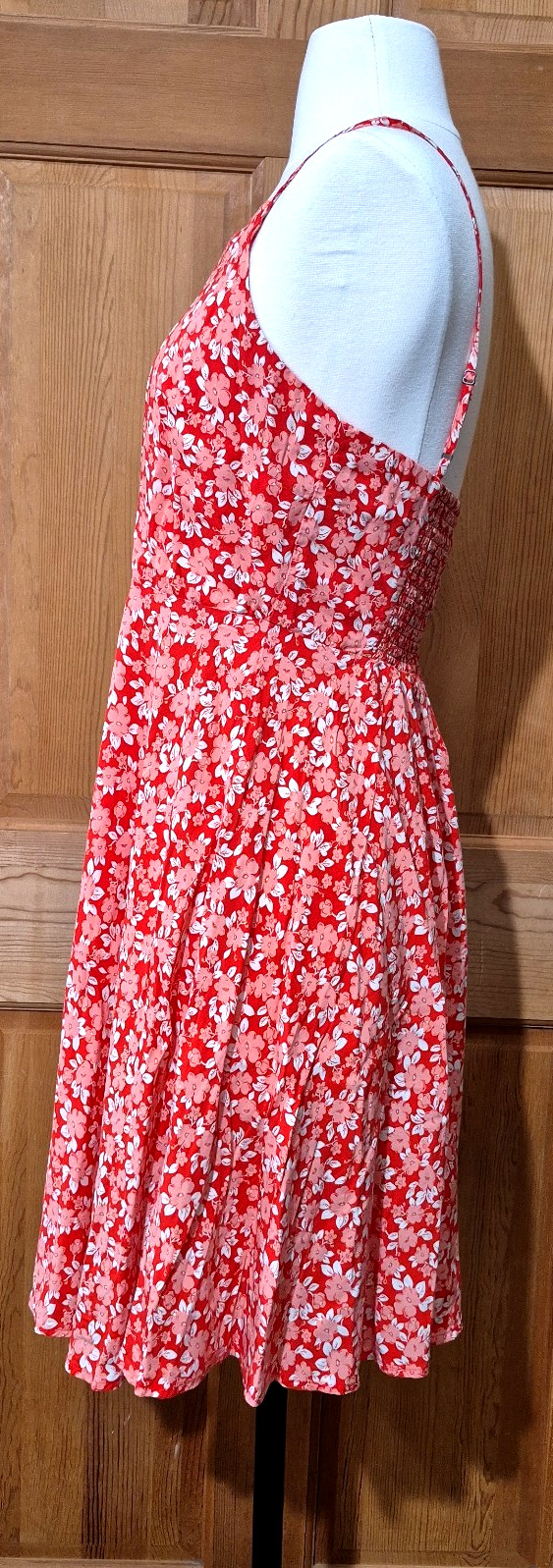 Gap Floral Sundress Women’s Small Orange White Fit & Flare Vacation Summer Boho