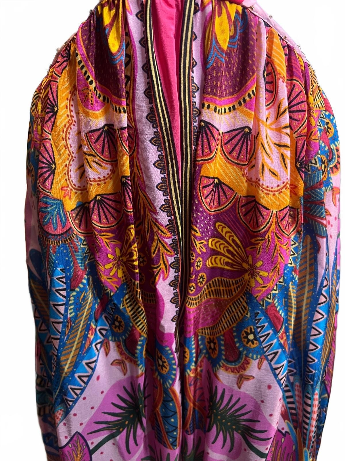 Farm Rio Macaw Scarf Maxi Dress-Size XS
