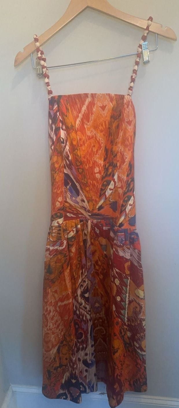 Farm Rio for Anthropologie Size M Ikat Print Midi Dress