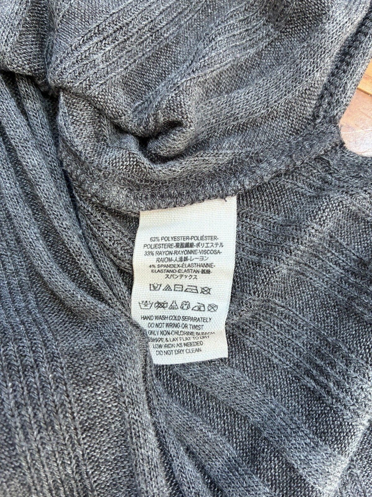 We The Free People gray rib high low split hem turtleneck tunic sweater dress S