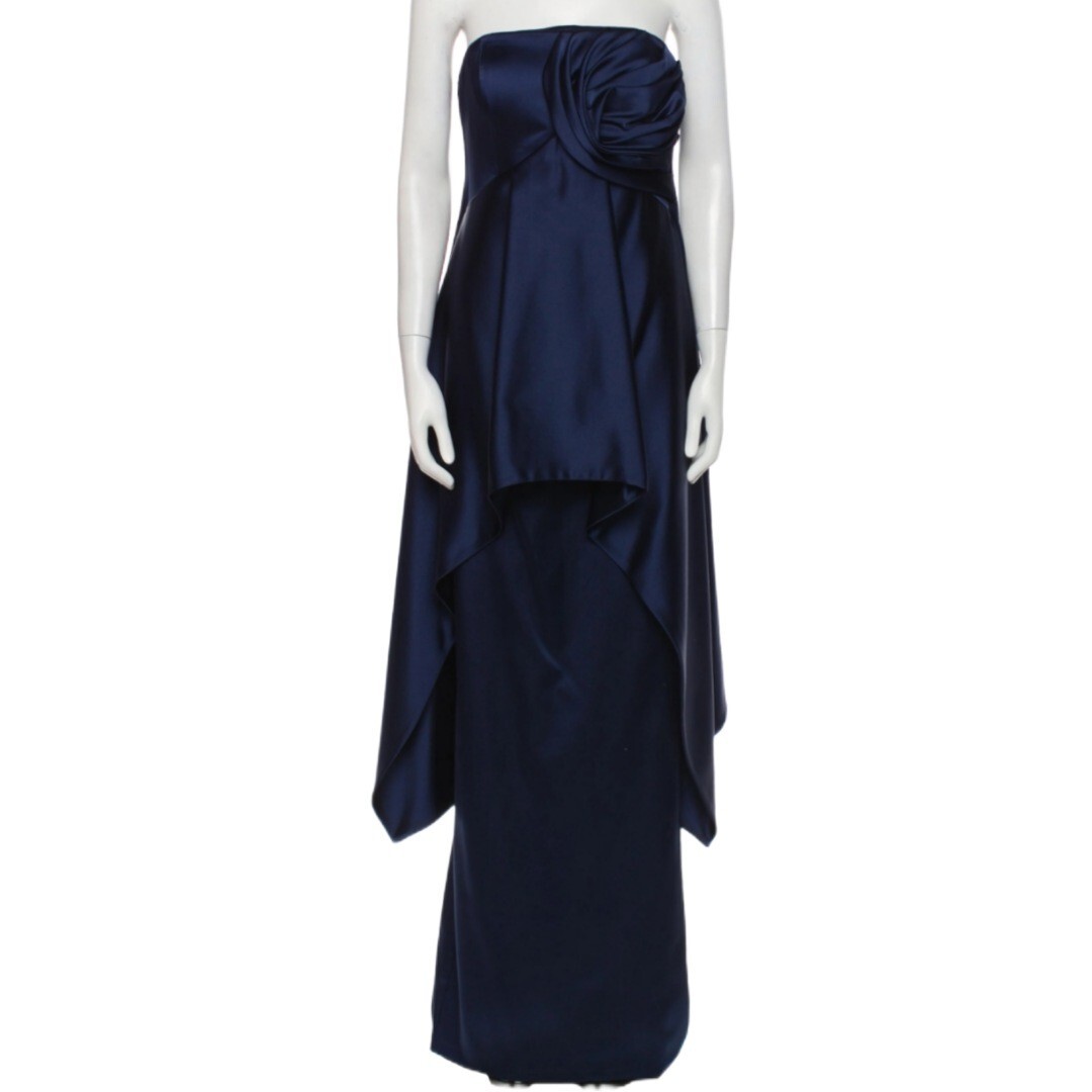 John Paul Ataker Midnight Blue Structured Strapless Gown NWT Sz 4