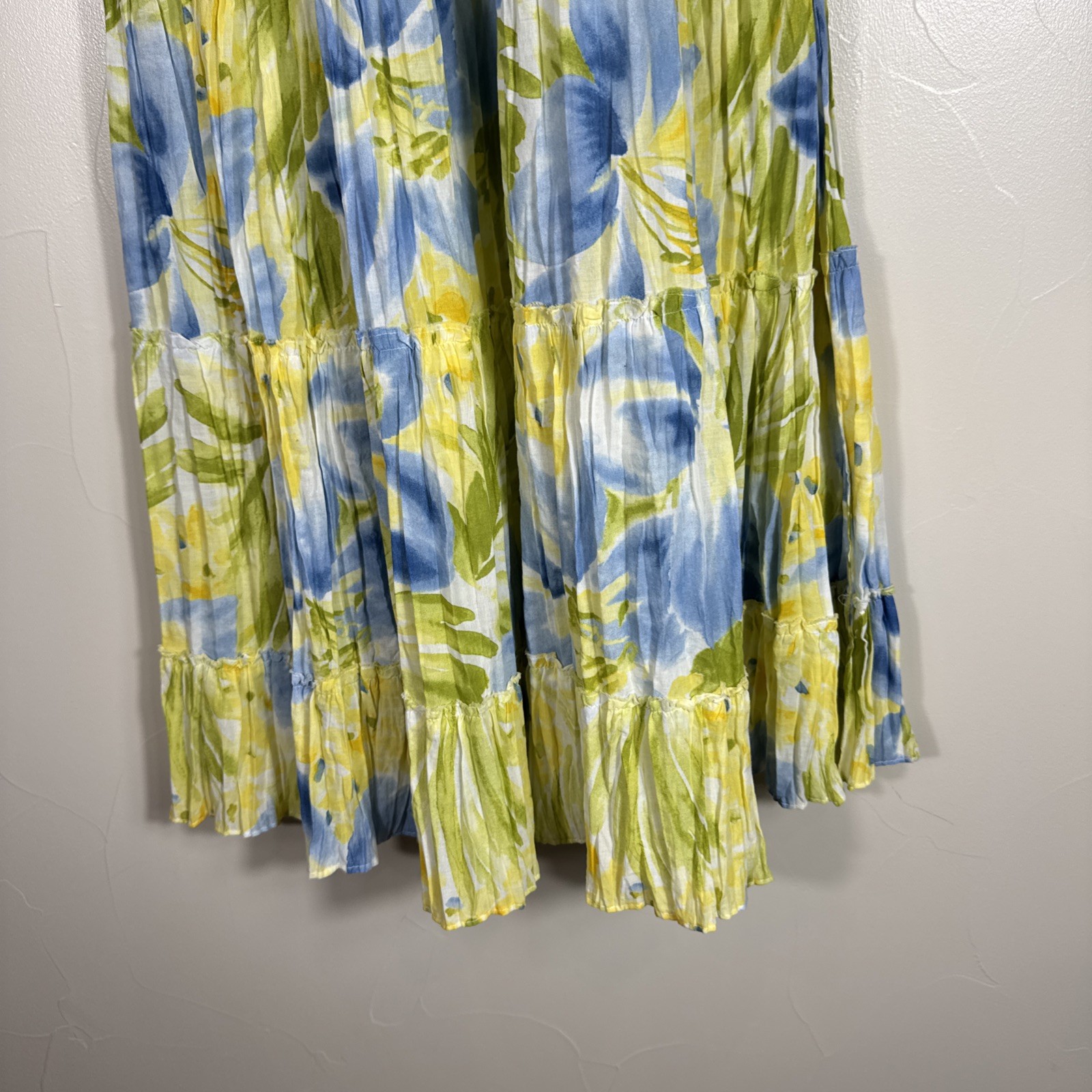 Jones New York Sport Yellow And Blue Floral Sundress Cotton 6