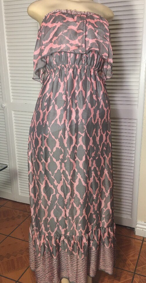 White Owl Womens Strapless Maxi Dress Medium 100% Polyester Made United States