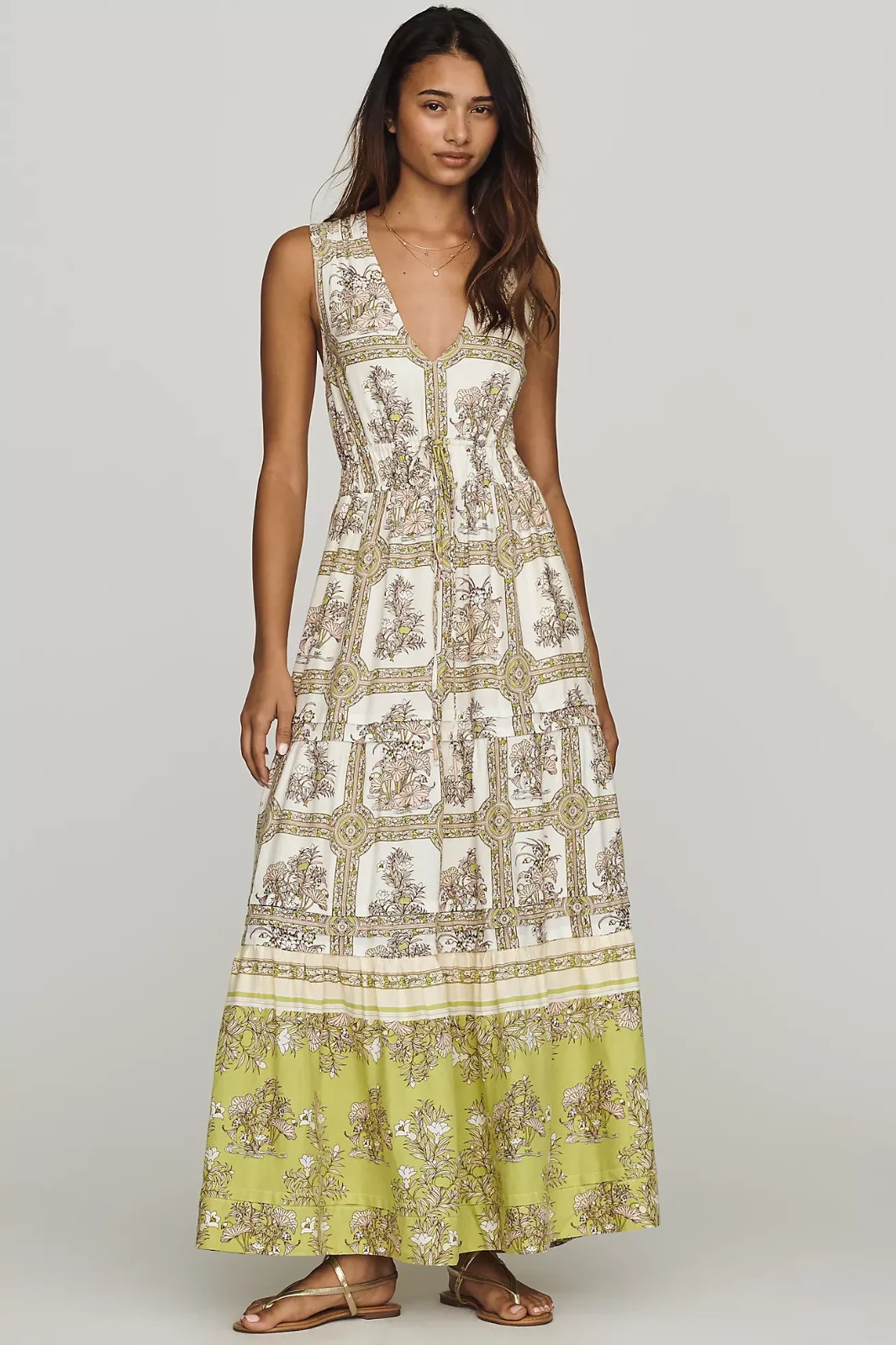Anthropologie- Somerset Linen Sleeveless Maxi Dress