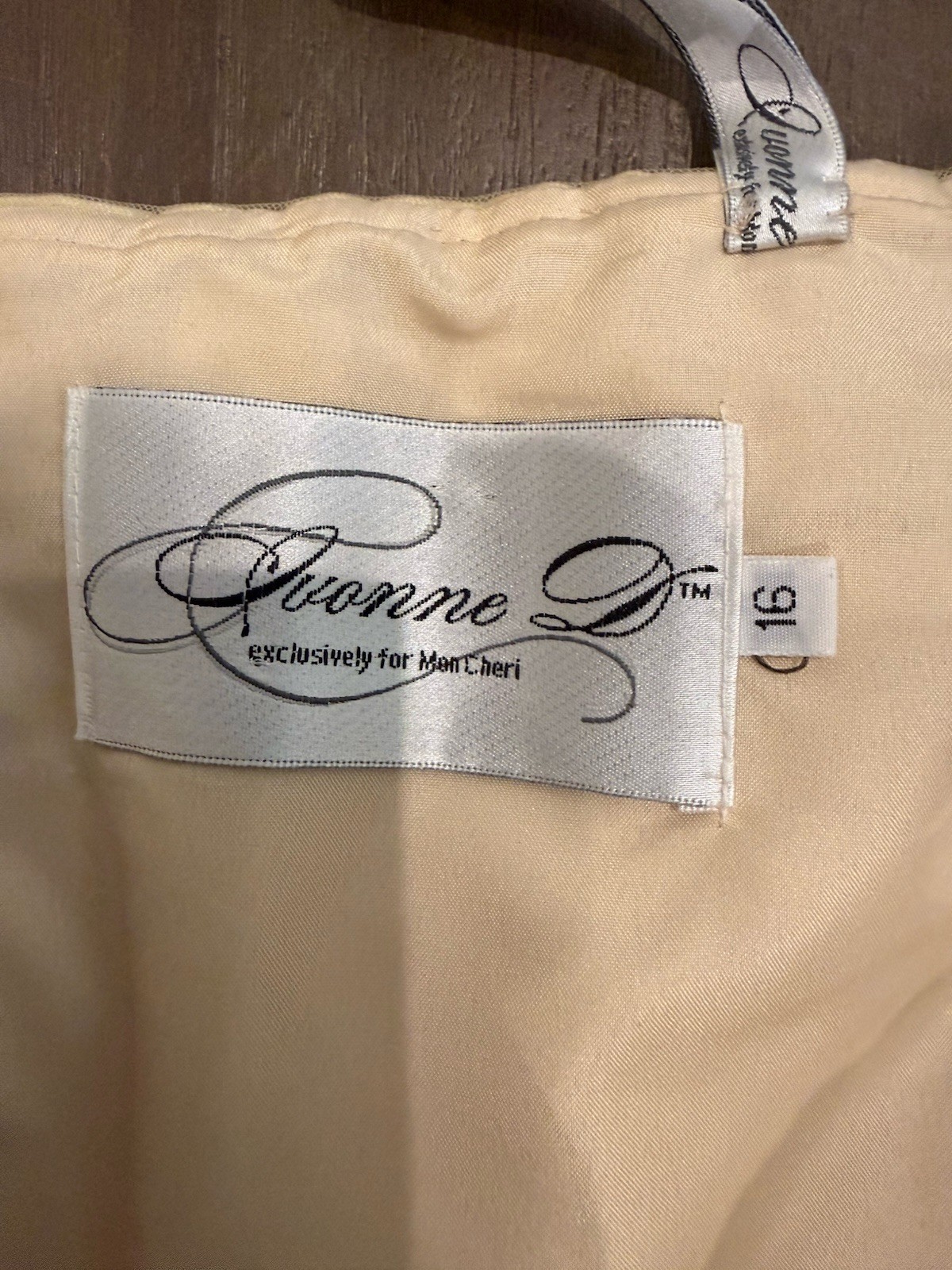 Stunning Ivonne D Beaded Lace Mother of the Bride Gown Set Champagne Sz 16