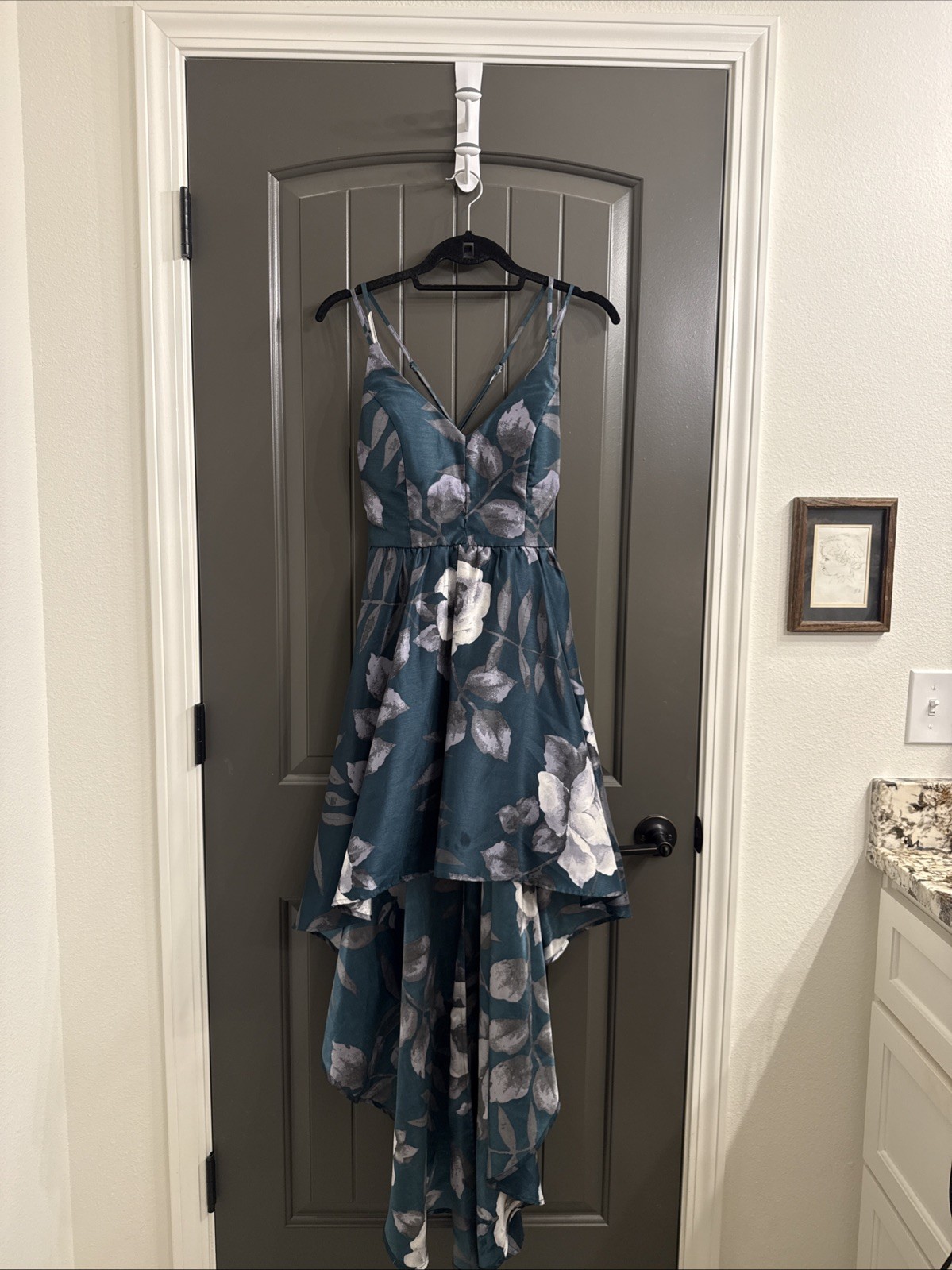 Women’s Sequin Hearts Dress Formal Teal Floral