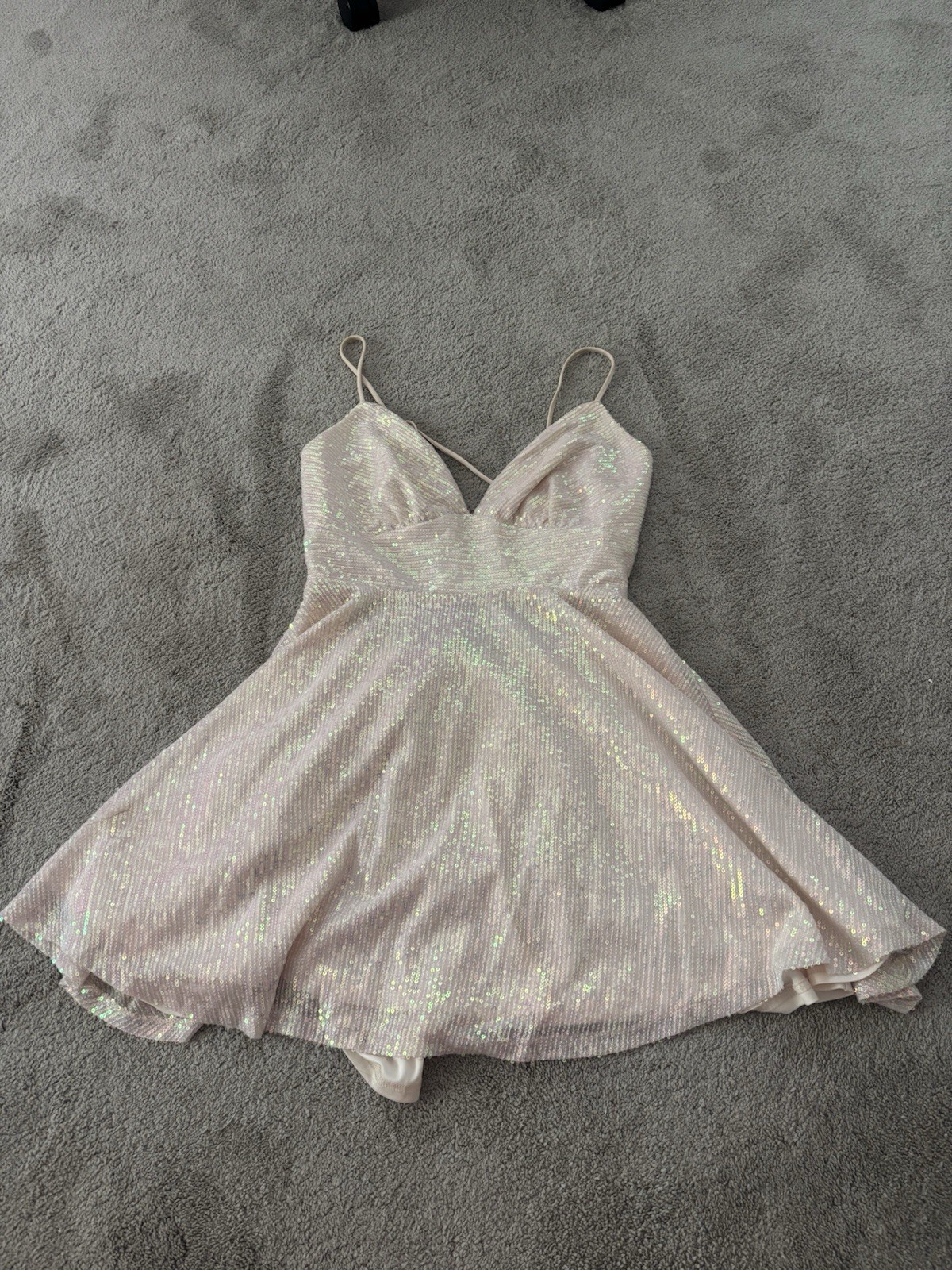 Windsor Sequin Homecoming Dress, Laced up Back