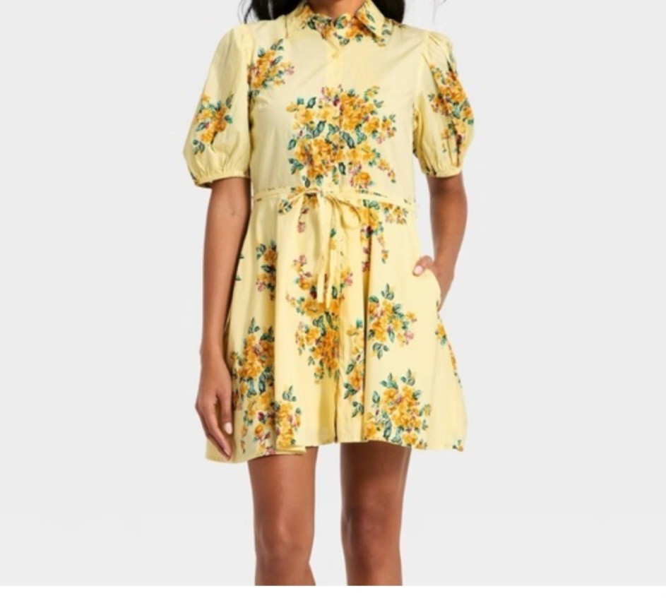 A new day yellow froral dress Size Xsmall