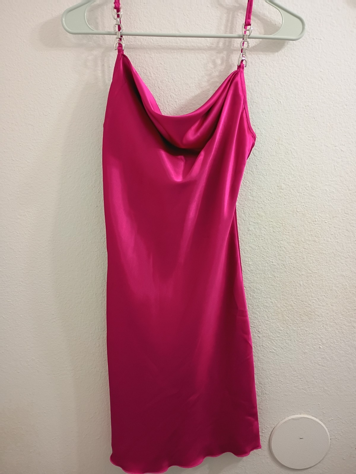 Fuchsia Satin’ Slip Dress💕