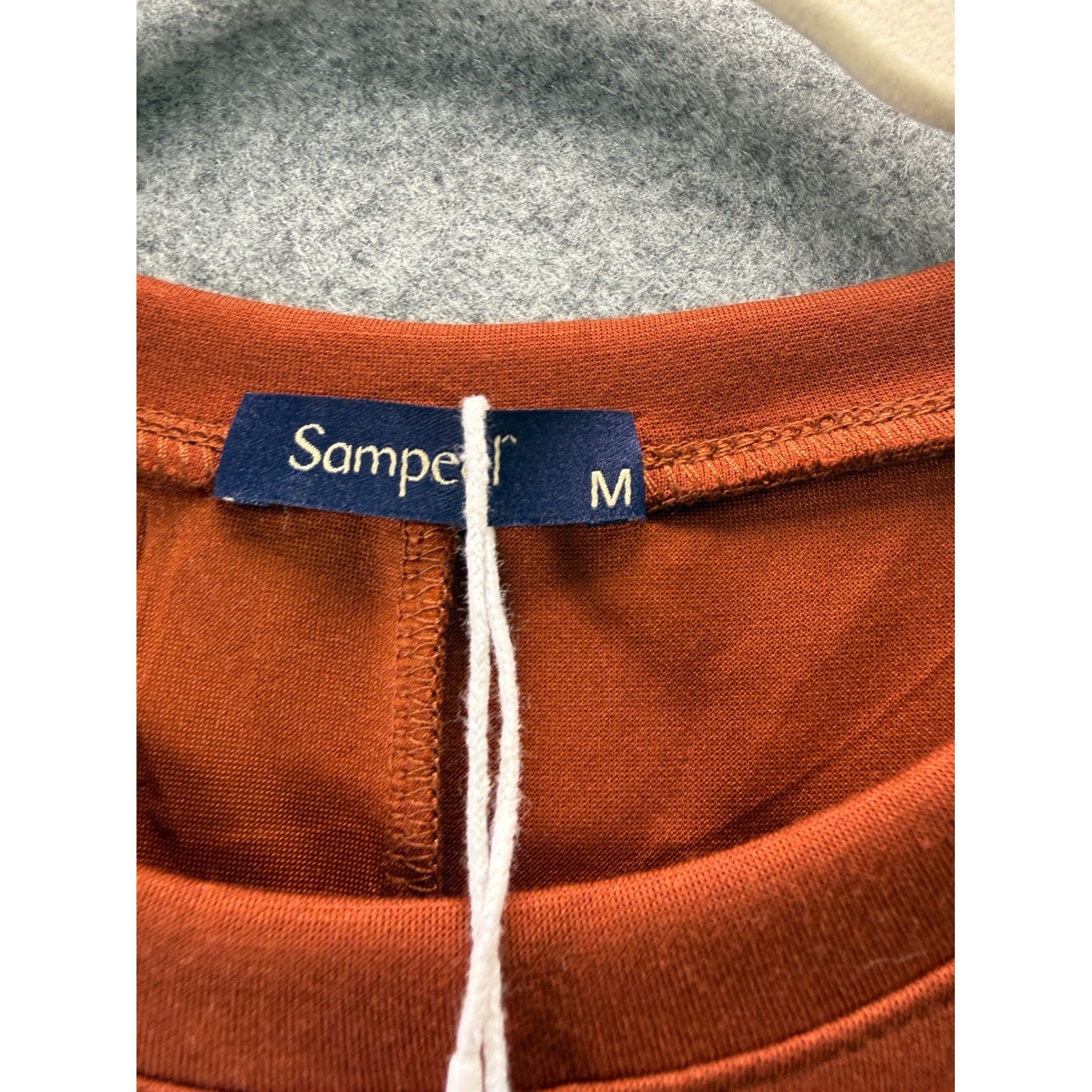 Sampeel Shift Dress Womens Medium Rust Orange Long Sleeve Crew Neck Side Slit