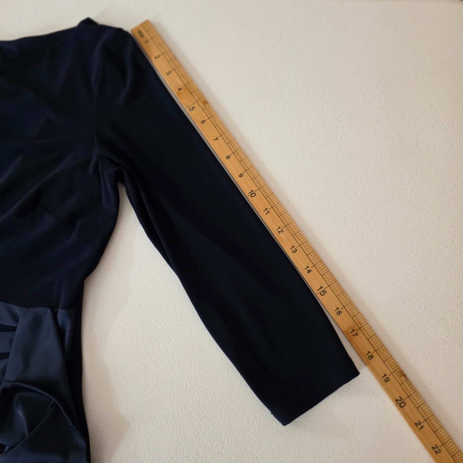 Vintage 90s Ralph Lauren American Living Sheath Dress Womens 8 Navy Ruffle Satin