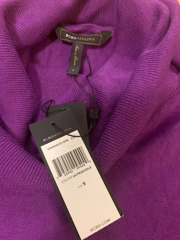 BCBG Max Azria Casual Sleeveless Cowl Neck Sweater Dress NWT Small UltraViolet