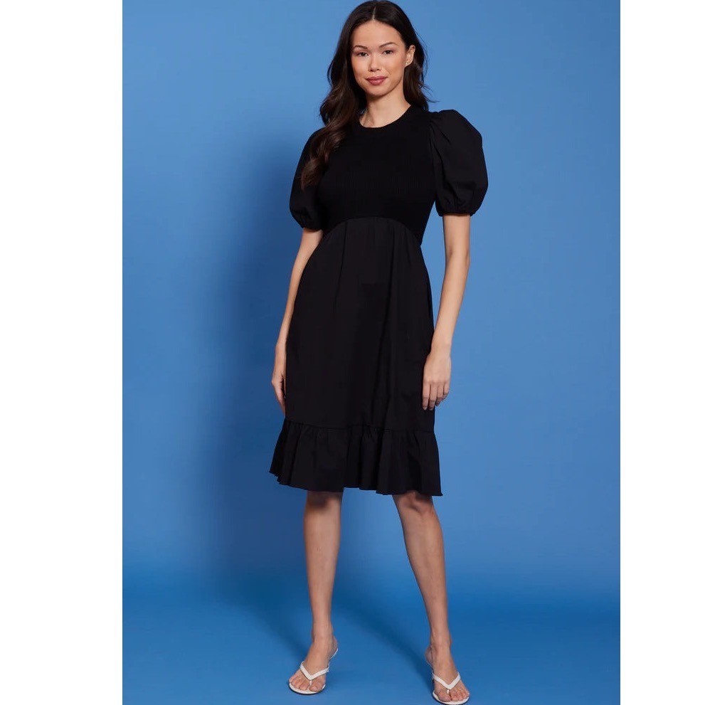 Lucy Paris Black Mixed Knit Dress | XS