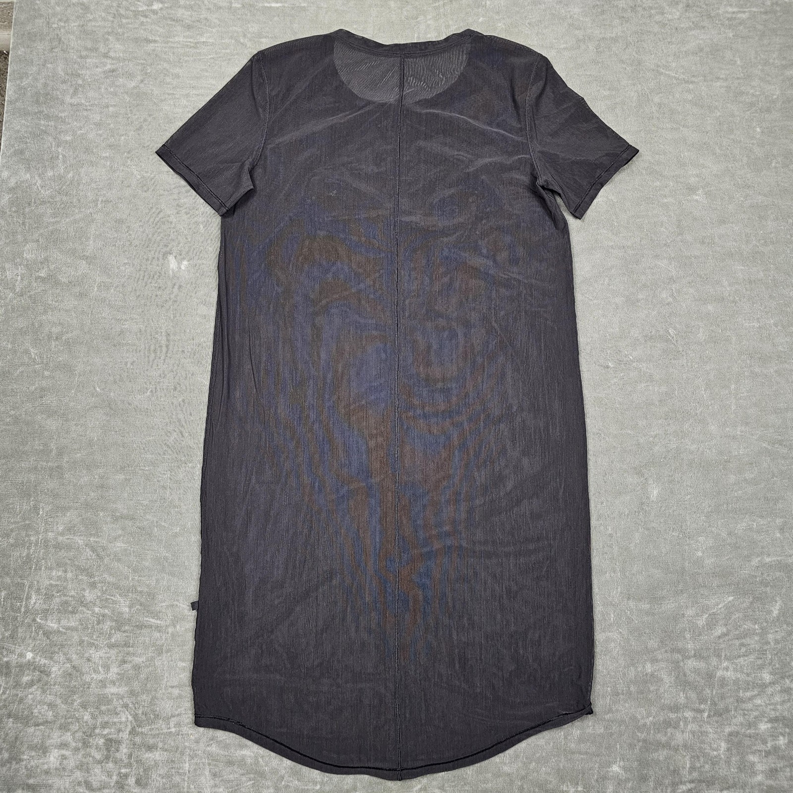 Lululemon Dress Womens Medium Black Mesh Short Sleeve Long T Shirt Athletic