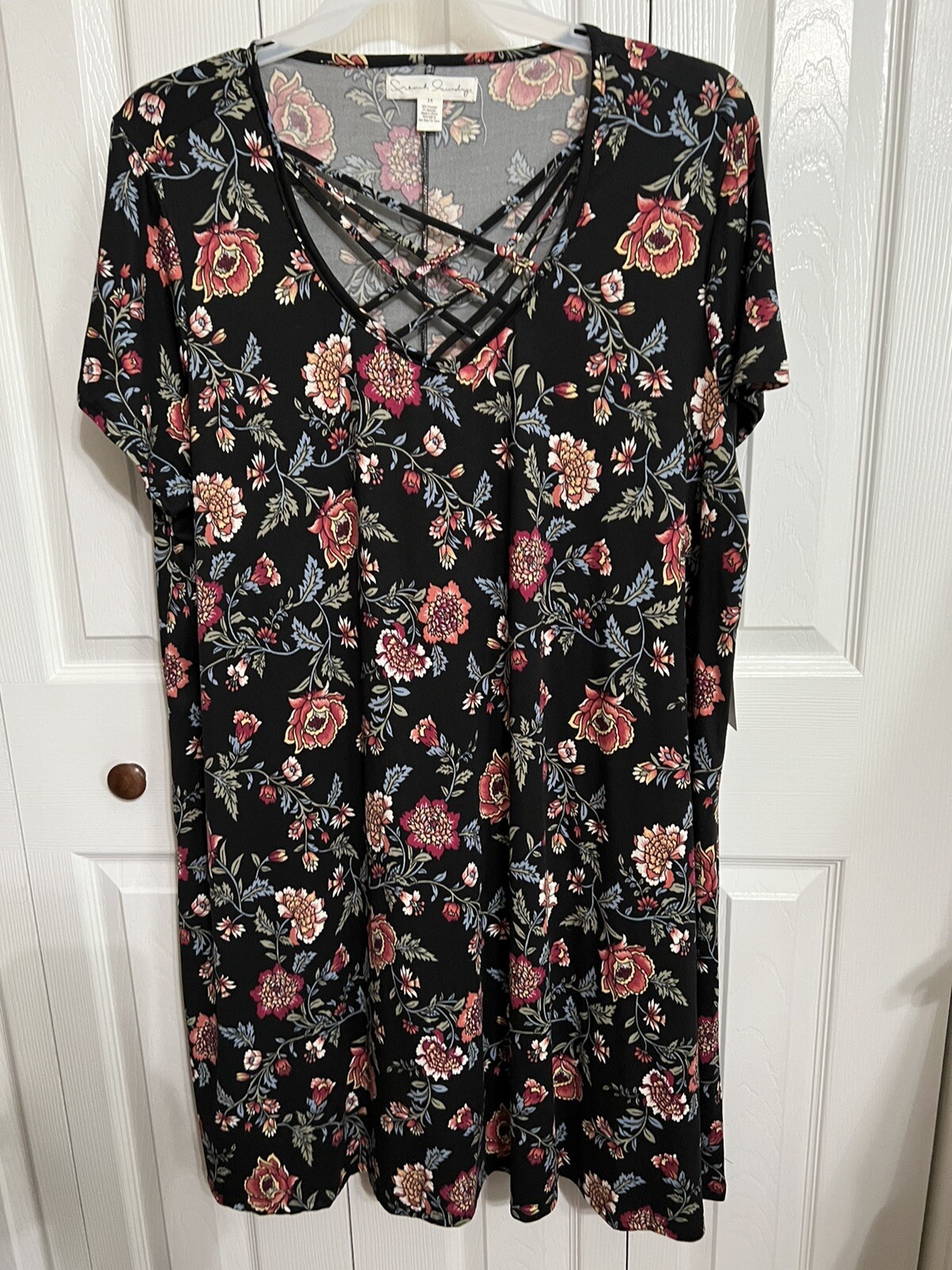 FRENCH LAUNDRY floral stretch knit dress (3X) multicolor, NWT