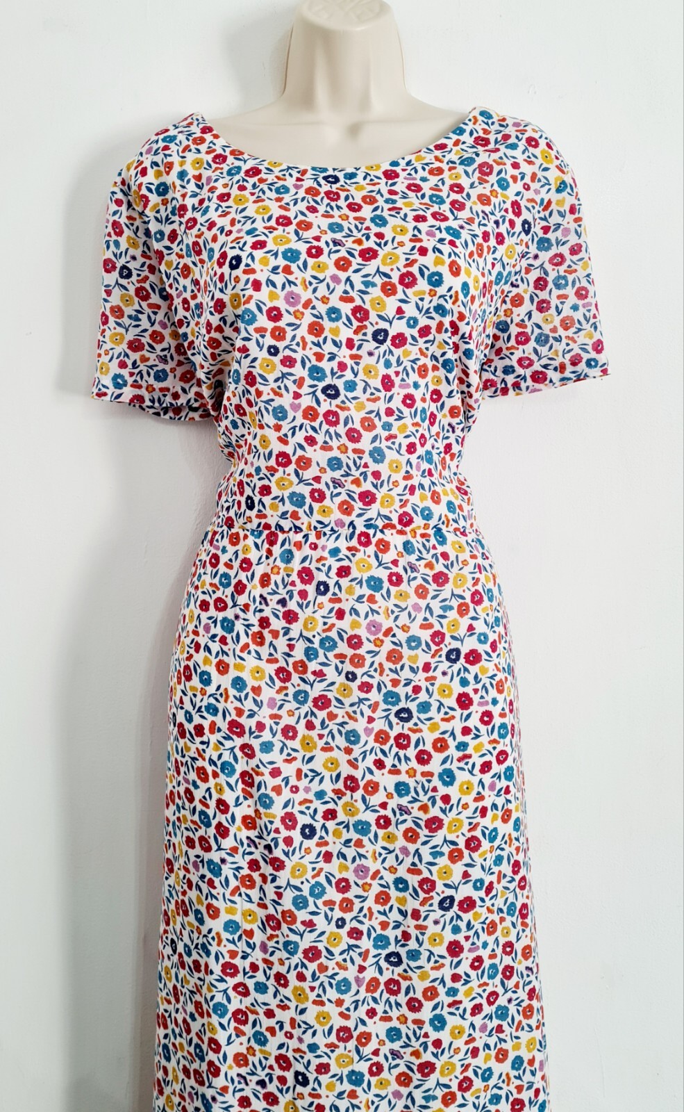 Seasalt Size 14 RRP £80 BNWT White Floral Ditsy Pattern Long Maxi Summer Dress