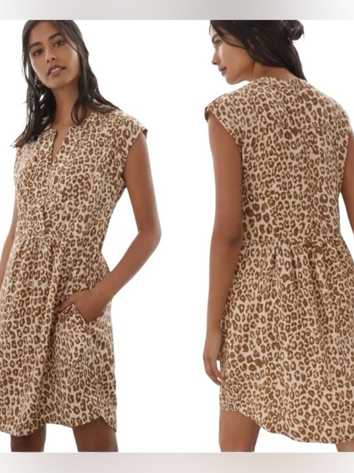 Anthropologie pilcro leopard dress Large 100% Lyocell