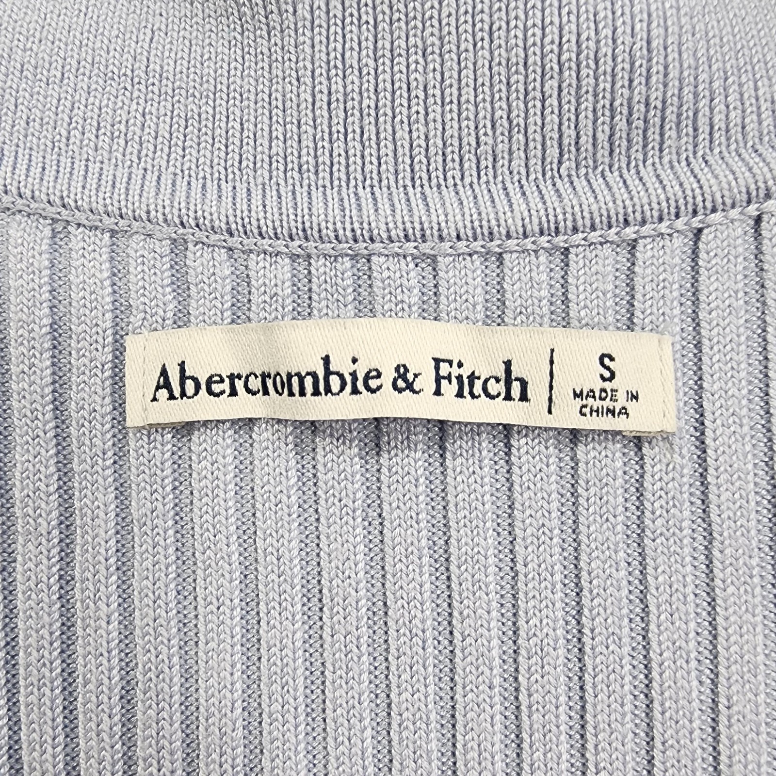 Abercrombie & Fitch Dress Womens S Blue Ribbed Collared Short Sleeve Polo Mini