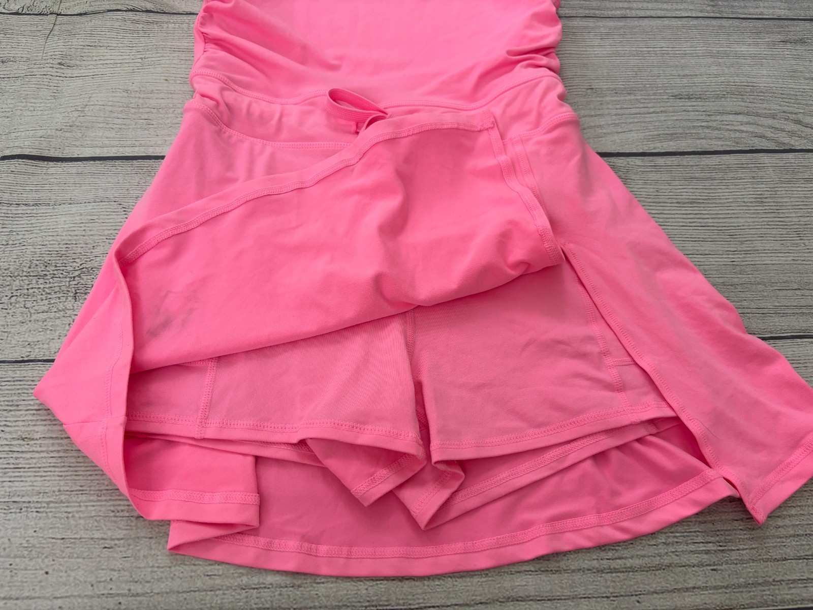 FREE PEOPLE MOVEMENT EASY DOES IT Womens Sz Small Pink Cut Out Back Shorts Dress
