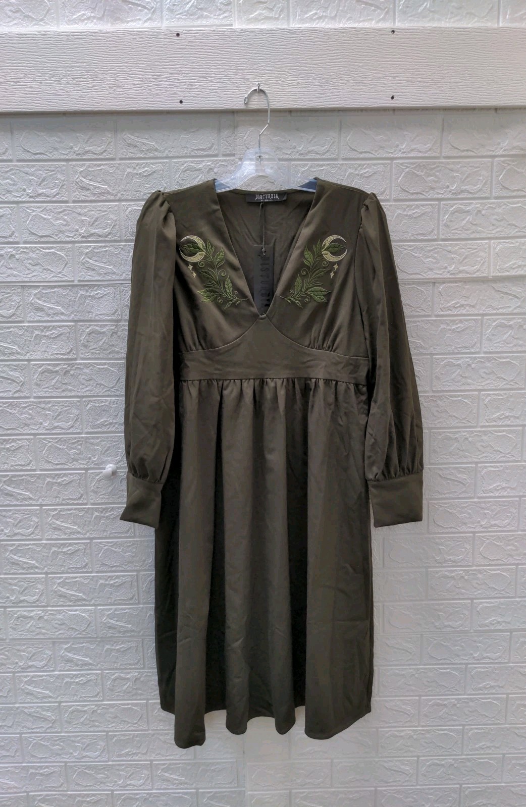 New Disturbia Huldra Embroidered Midi Dress Sz 12
