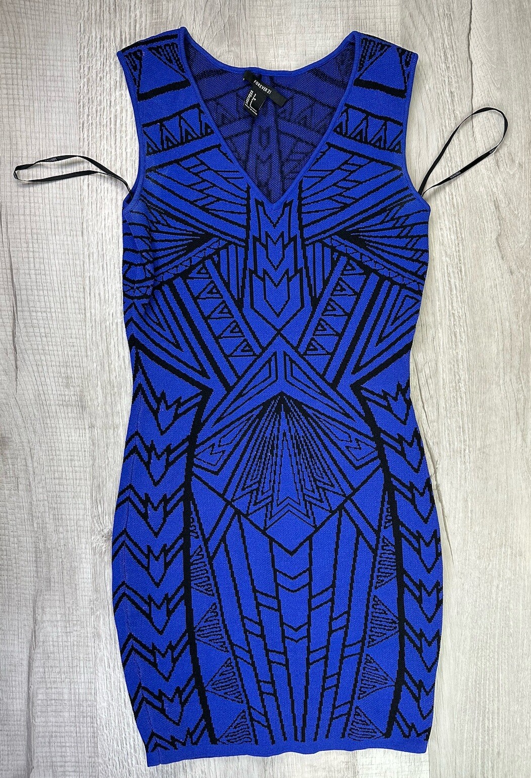 Forever 21 Sheath Bodycon Blue Black Dress Tight Mini Skirt Dress Women’s Small