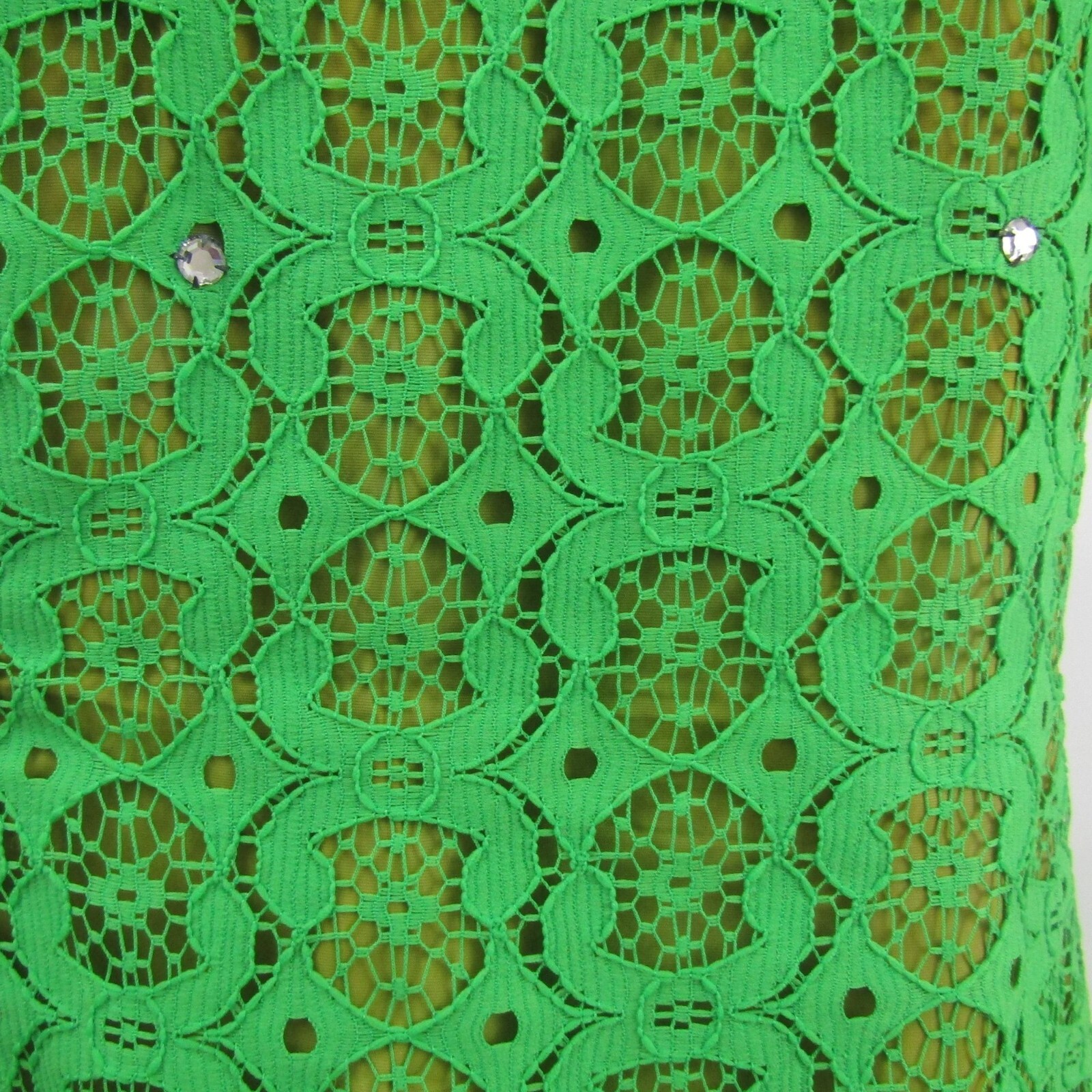 VTG 60s KELLY GREEN LACE Retro MOD M Mad Men Demure Maxi Fairy Party MCM dress