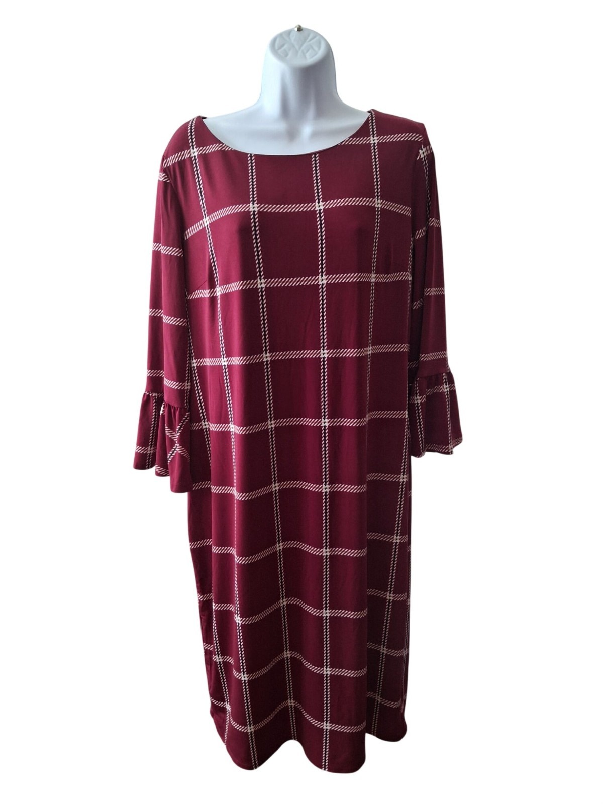 Liz Claiborne Plaid Shift Dress L Quiet Luxury Office Preppy Classic Chic