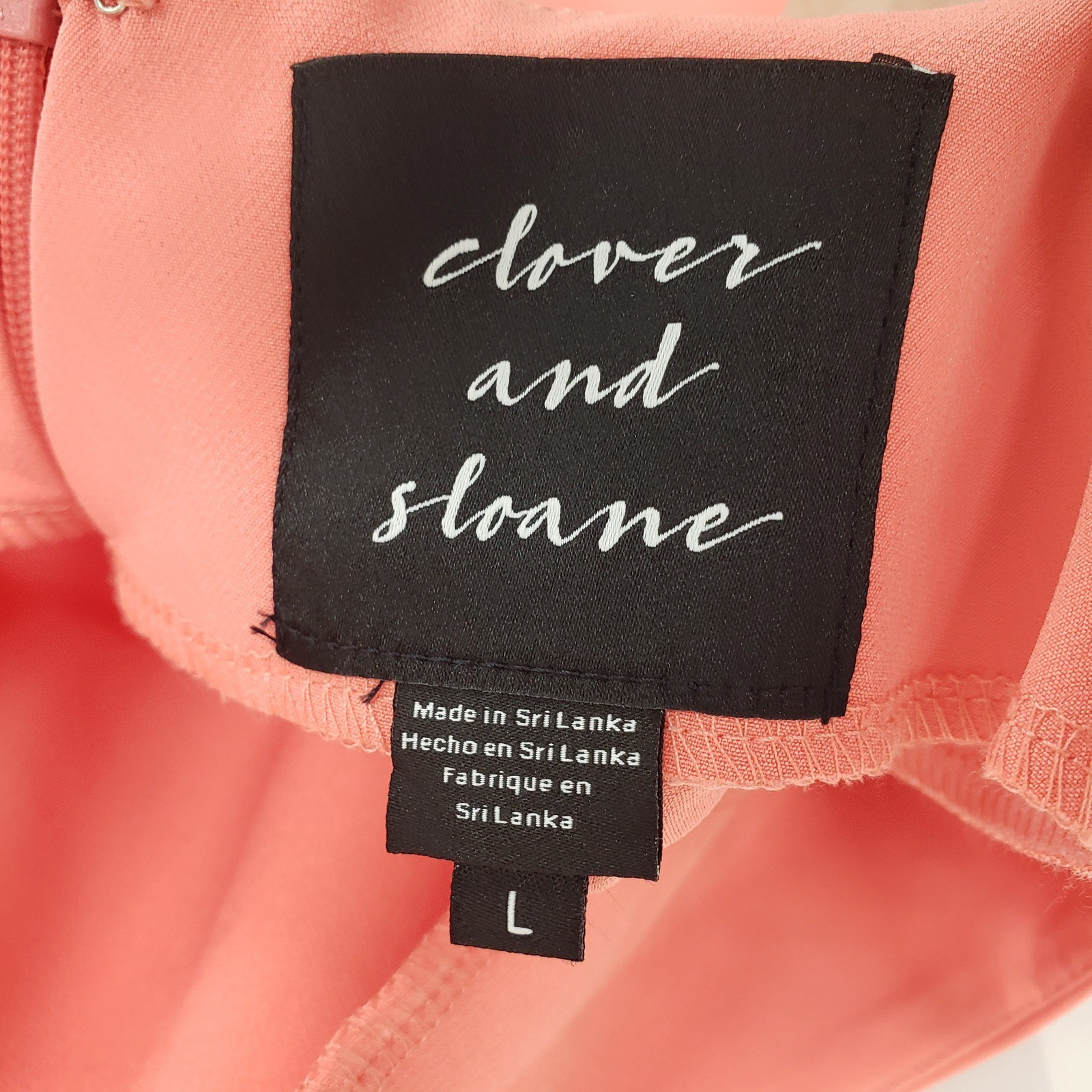 Clover and Sloane Halter Mini Dress Sz Large Coral Pink Open Back Tie Sleeveless