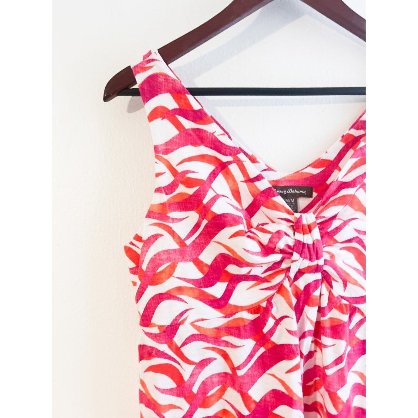Tommy Bahama Sleeveless Multicolor Tank Dress 100% Cotton Resort-wear SZ M
