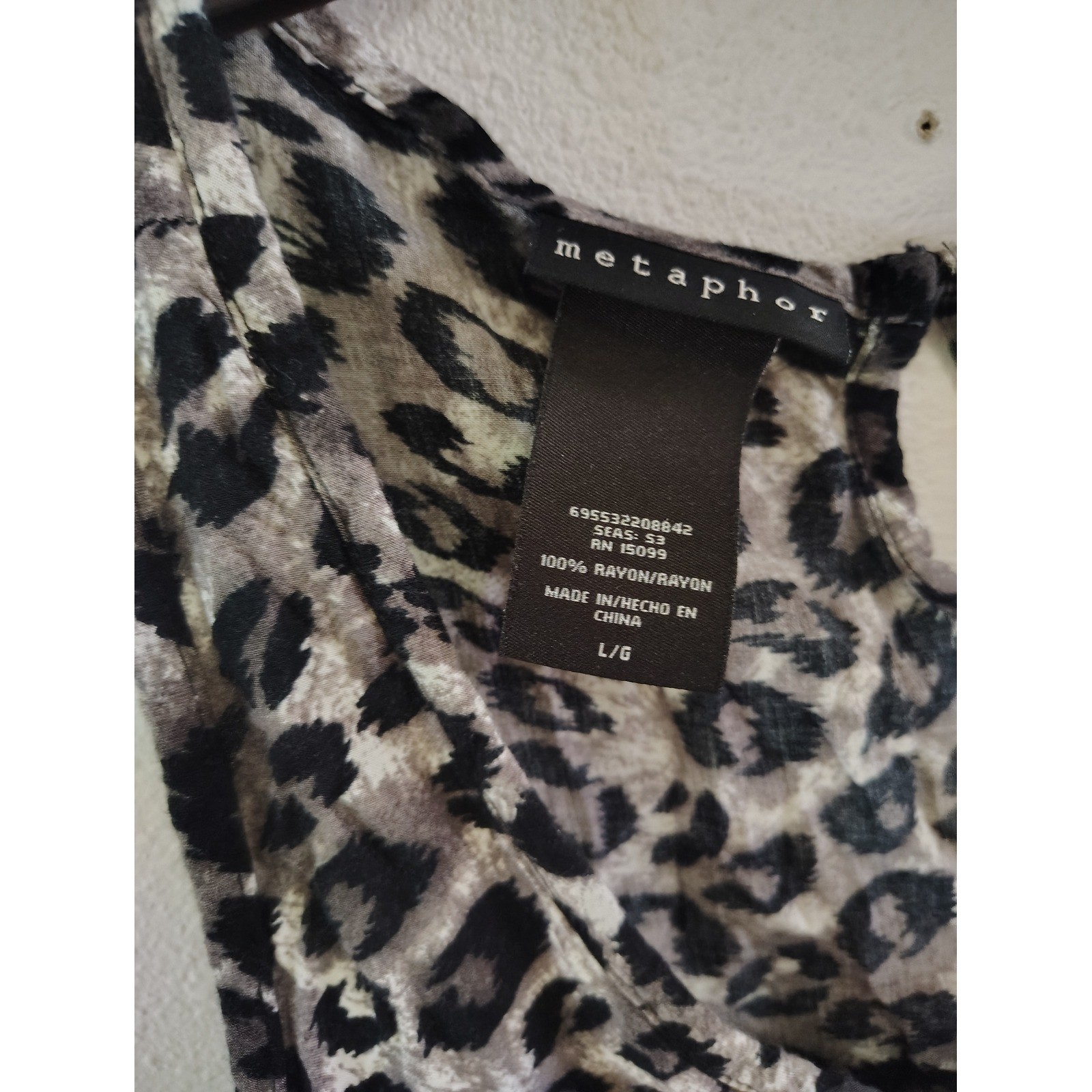 Metaphor Women Leopard Print Asymmetrical Sharkbite Hem Sleeveless Dress Large