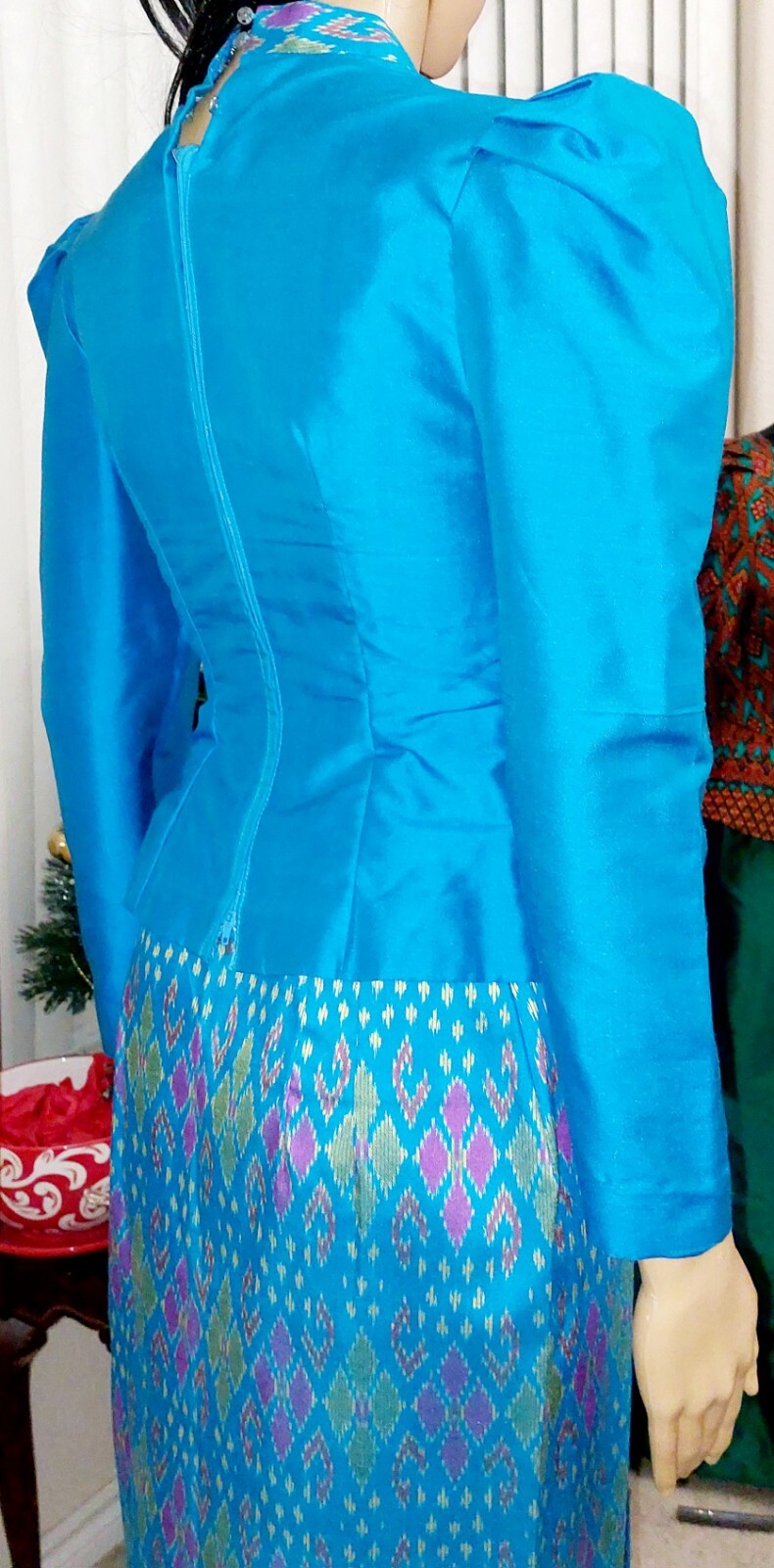 Cambodia Traditional Beautiful 3Pieces Woman 100% Silk 2Blouse & Skirt SizeSmall