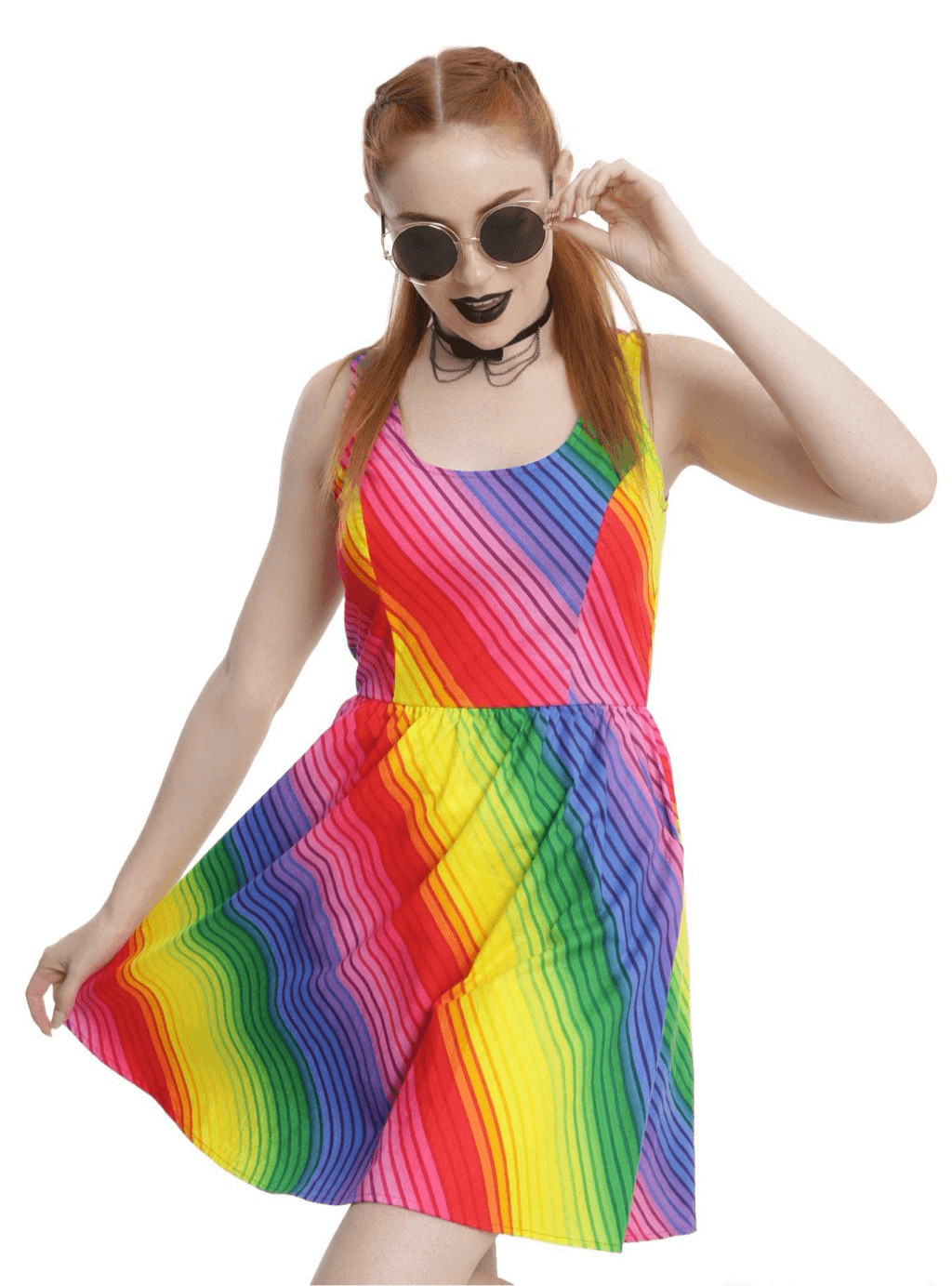 Retrolicious 3X Rainbow Dress Pride Pockets Pin Up Retro ModCloth Pride LGBTQ