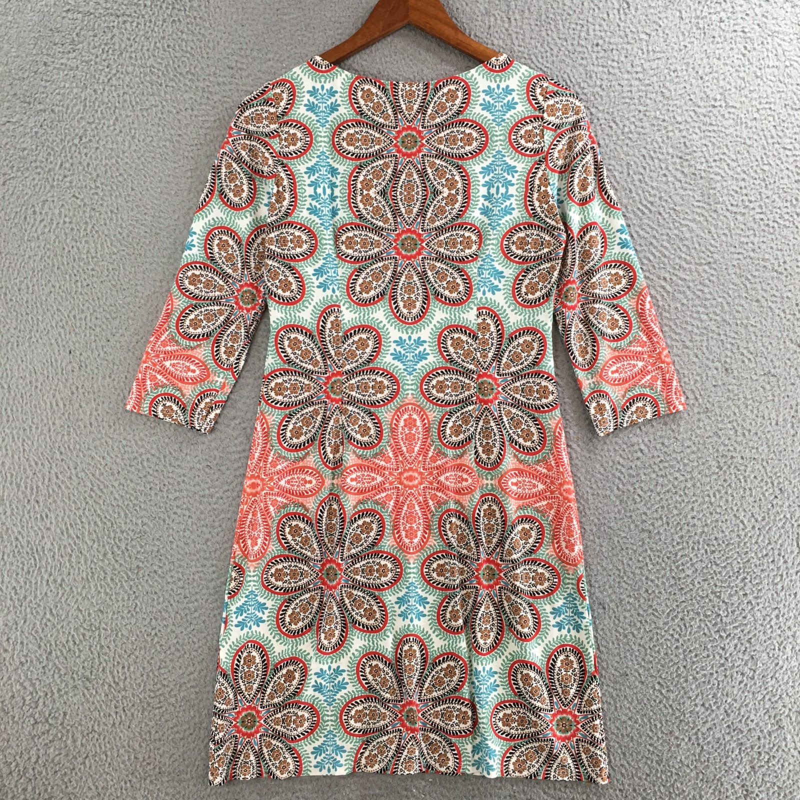 London Style Collection Sheath Dress Womens 4 Floral Print 3/4 Sleeve Multicolor