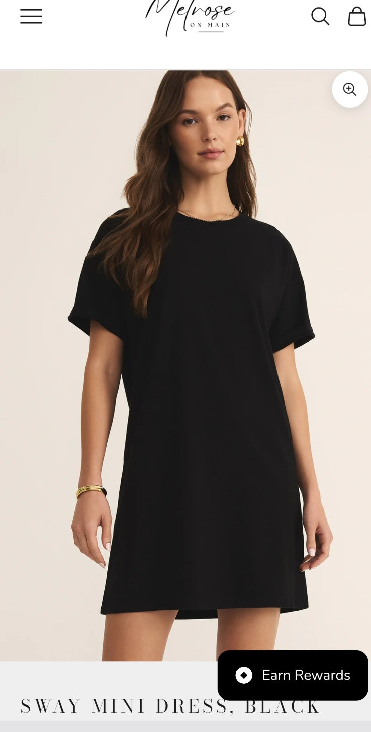 Z Supply Black Solid Crew Neck Short Sleeve Shift T-Shirt Mini Dress XS