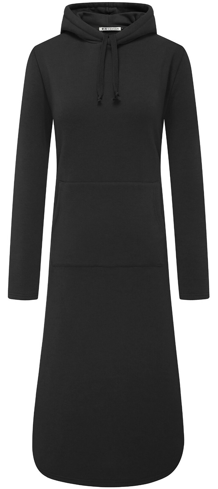 WenVen Womens Long Hoodie Dress Spring Thicken Fleece Lined Pullover Sweatshirt