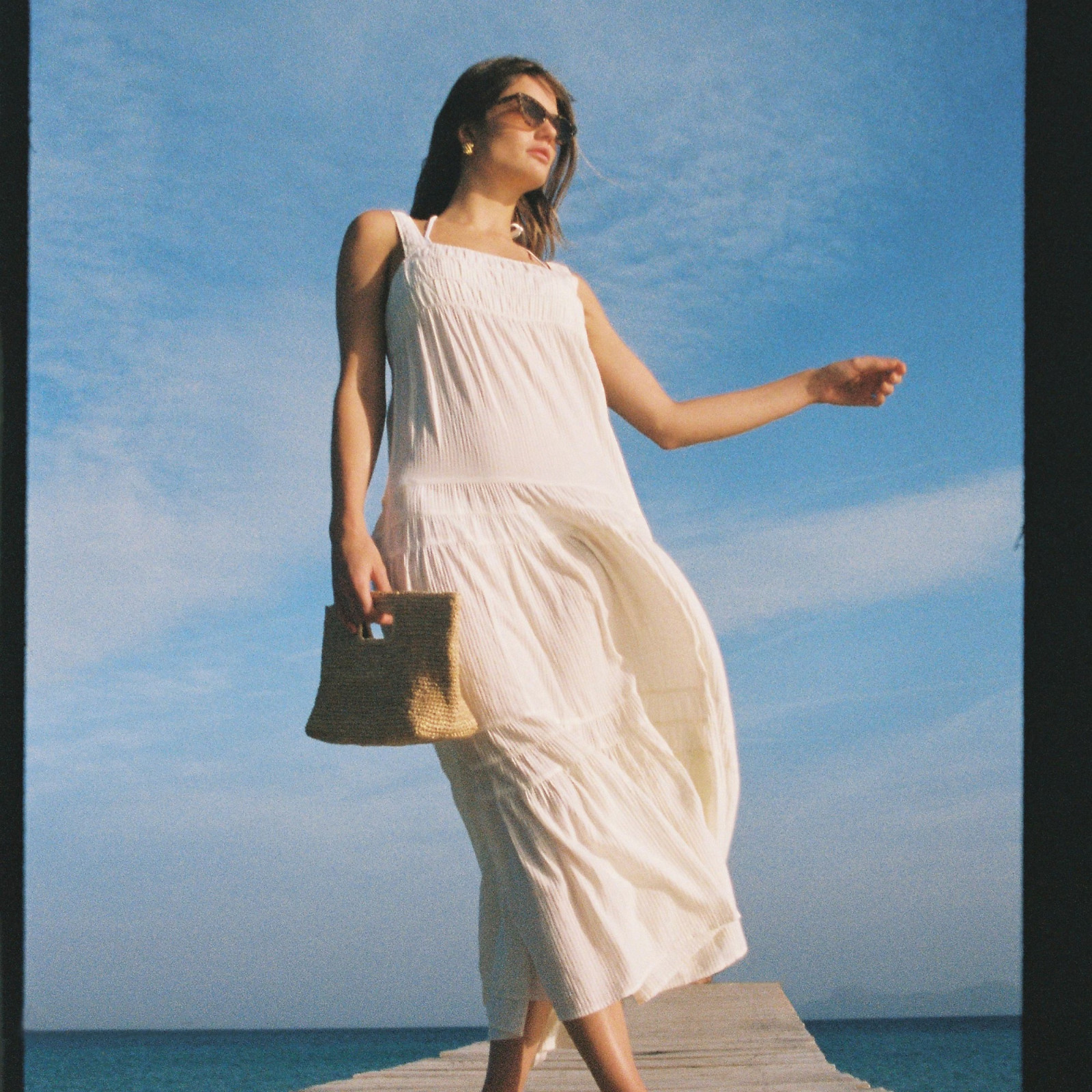 J.CREW NWT $148 Airy Gauze Tiered Maxi Tank Dress in Ivory Size Medium