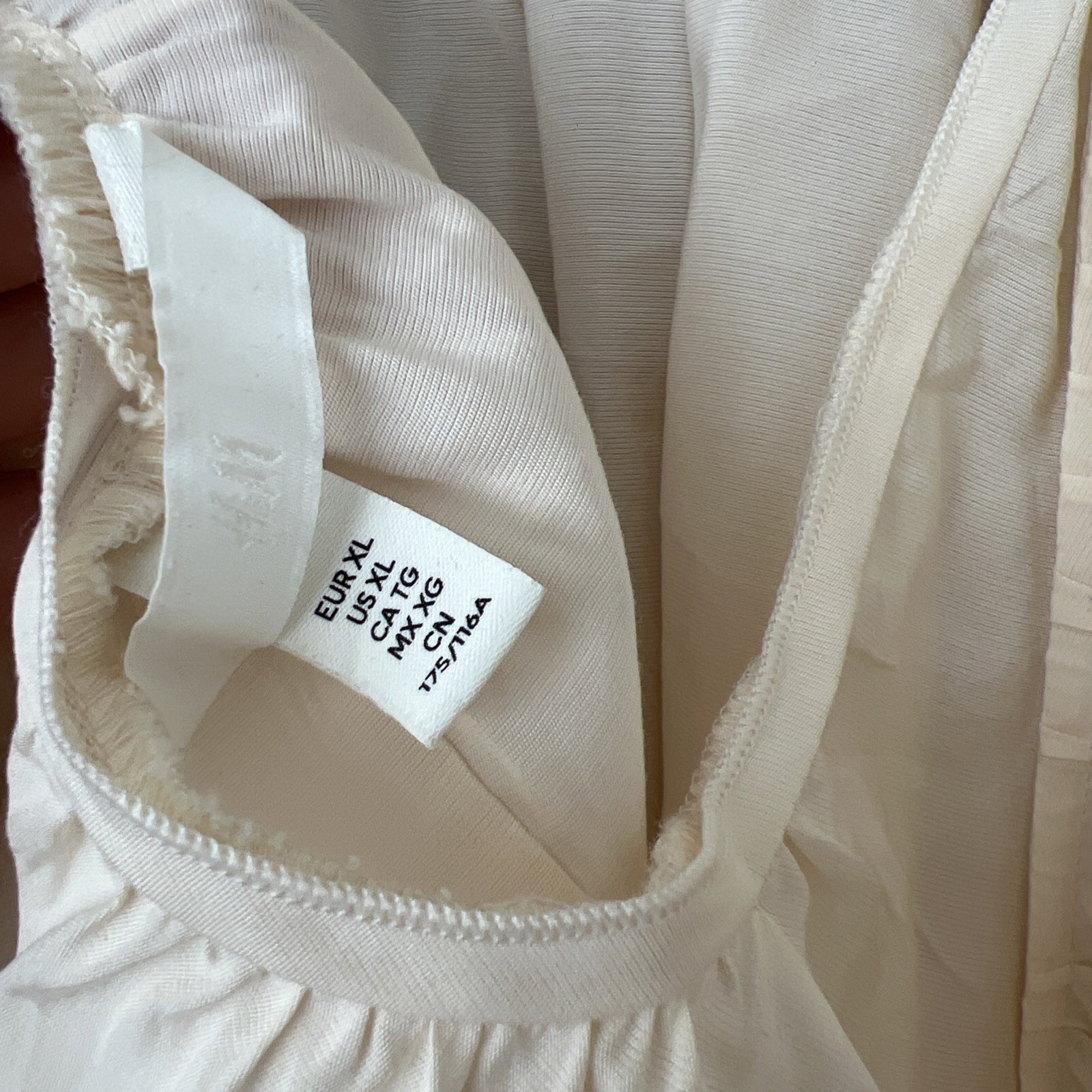 H&m Blogger Summer Voluminous Cream Dress Embroidered Low Back Size XL
